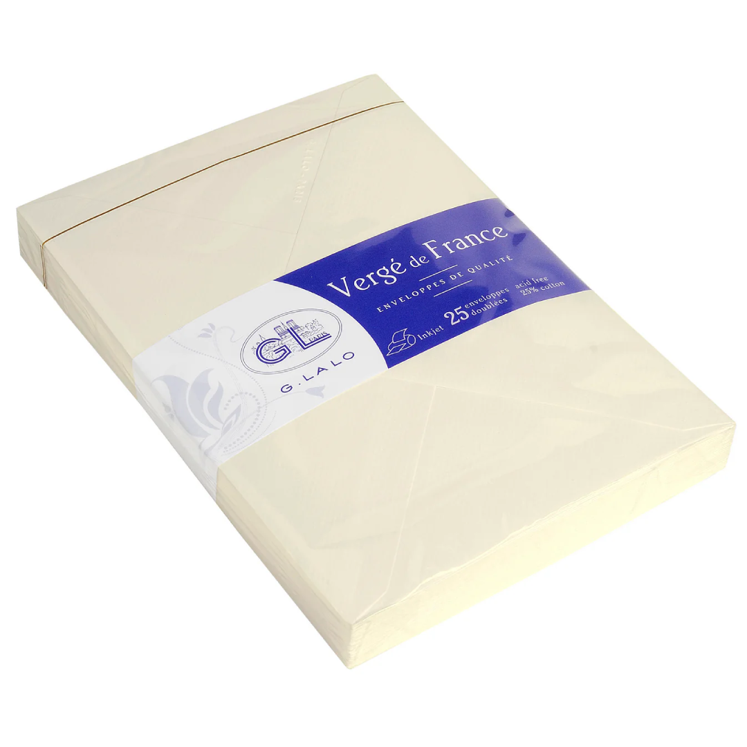 G.Lalo Envelopes Verge de France C6 Ivory Pack of 25