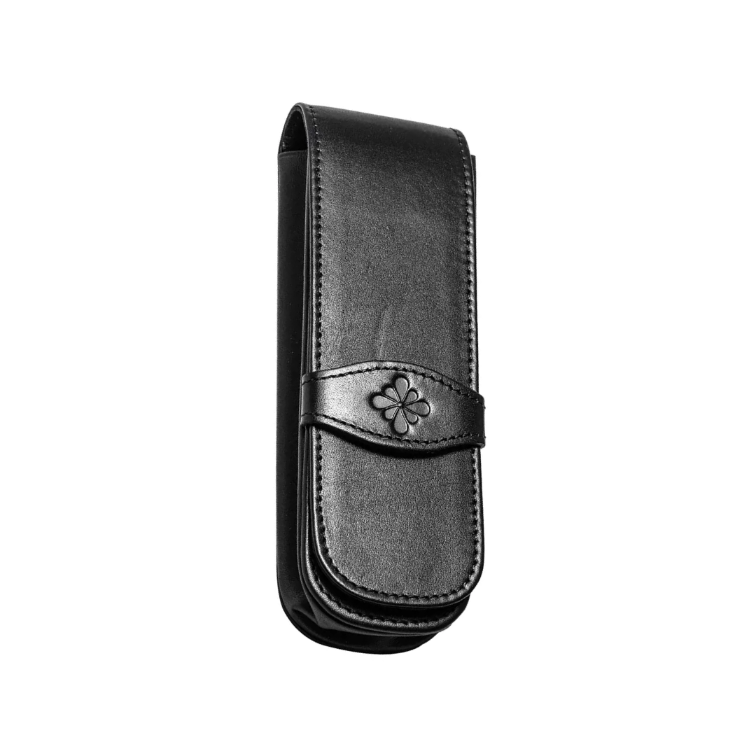Diplomat 2-Pen Leather Pouch Black