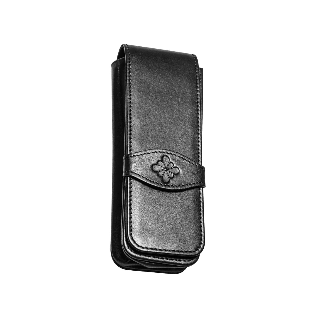 Diplomat 3-Pen Leather Pouch Black