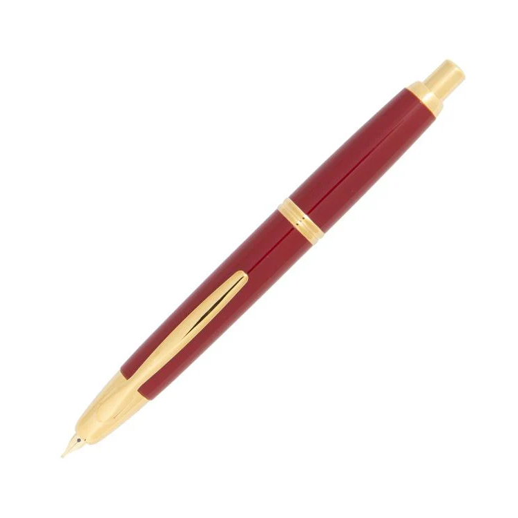 Pilot Capless Vanishing Point Red Lacquer Gold Trim Fountain Pen