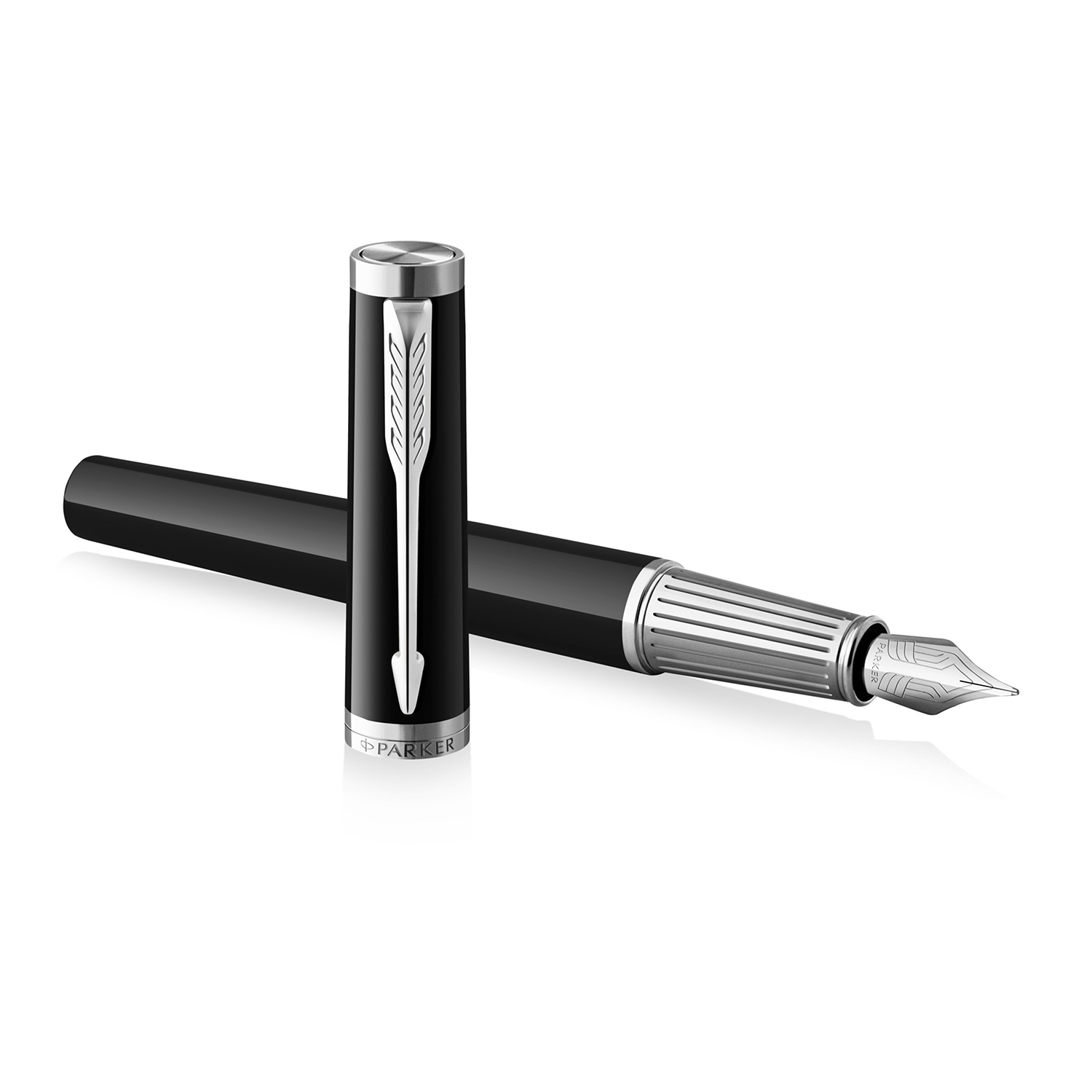Parker Ingenuity Black Lacquer Chrome Trim Fountain Pen Fine Nib - Pencraft the boutique