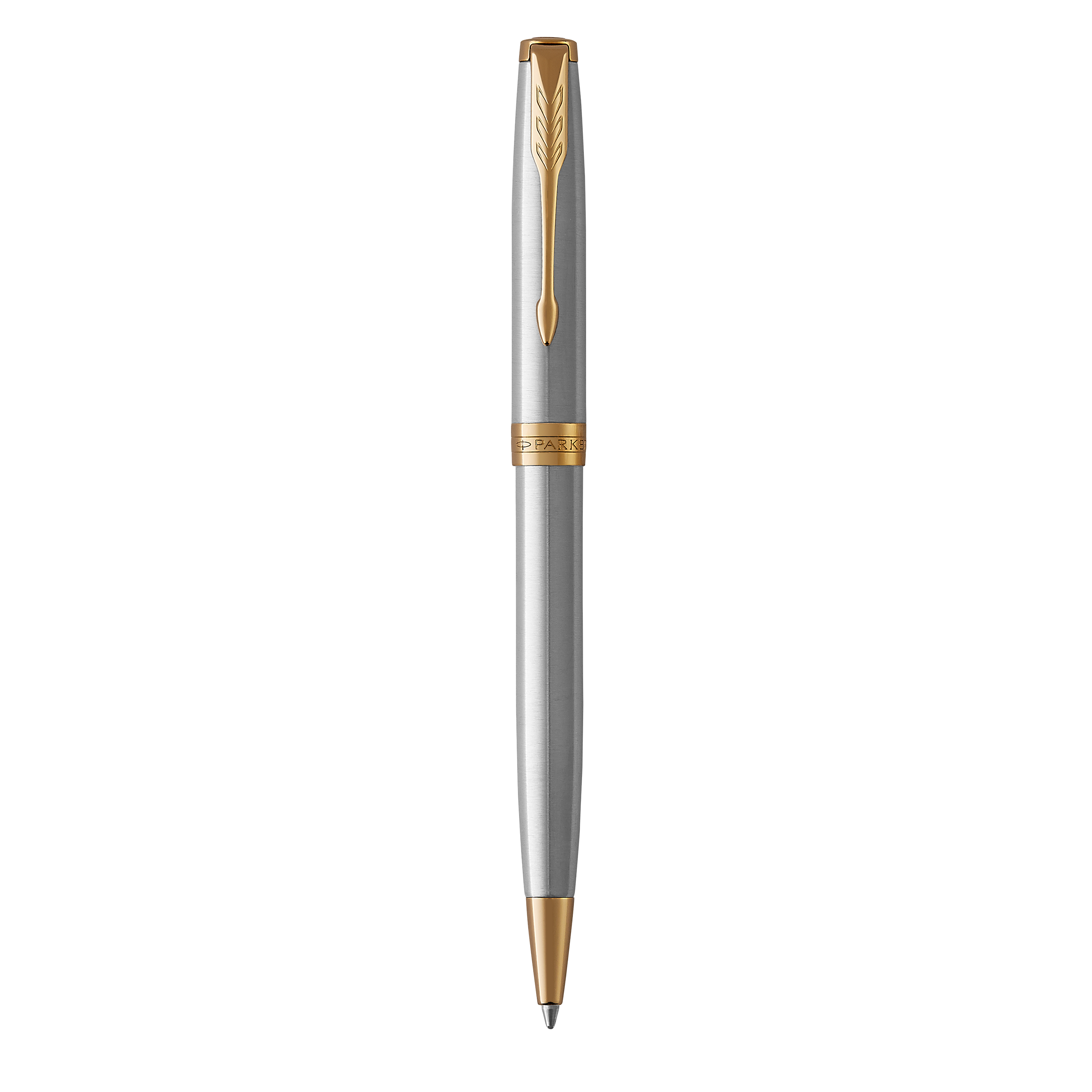 Parker Sonnet Stainless Steel Gold Trim Ballpoint Pen - Pencraft the boutique