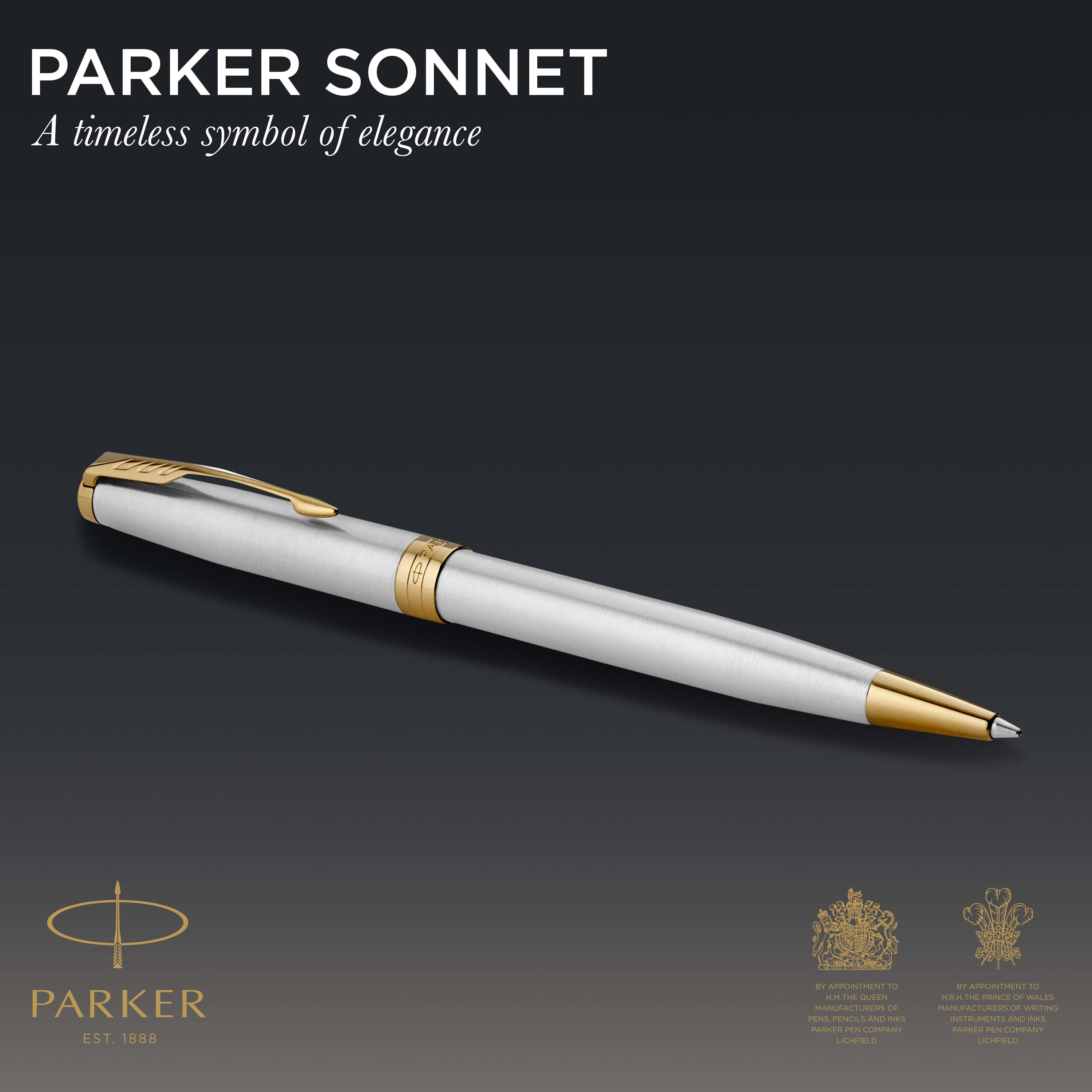 Parker Sonnet Stainless Steel Gold Trim Ballpoint Pen - Pencraft the boutique
