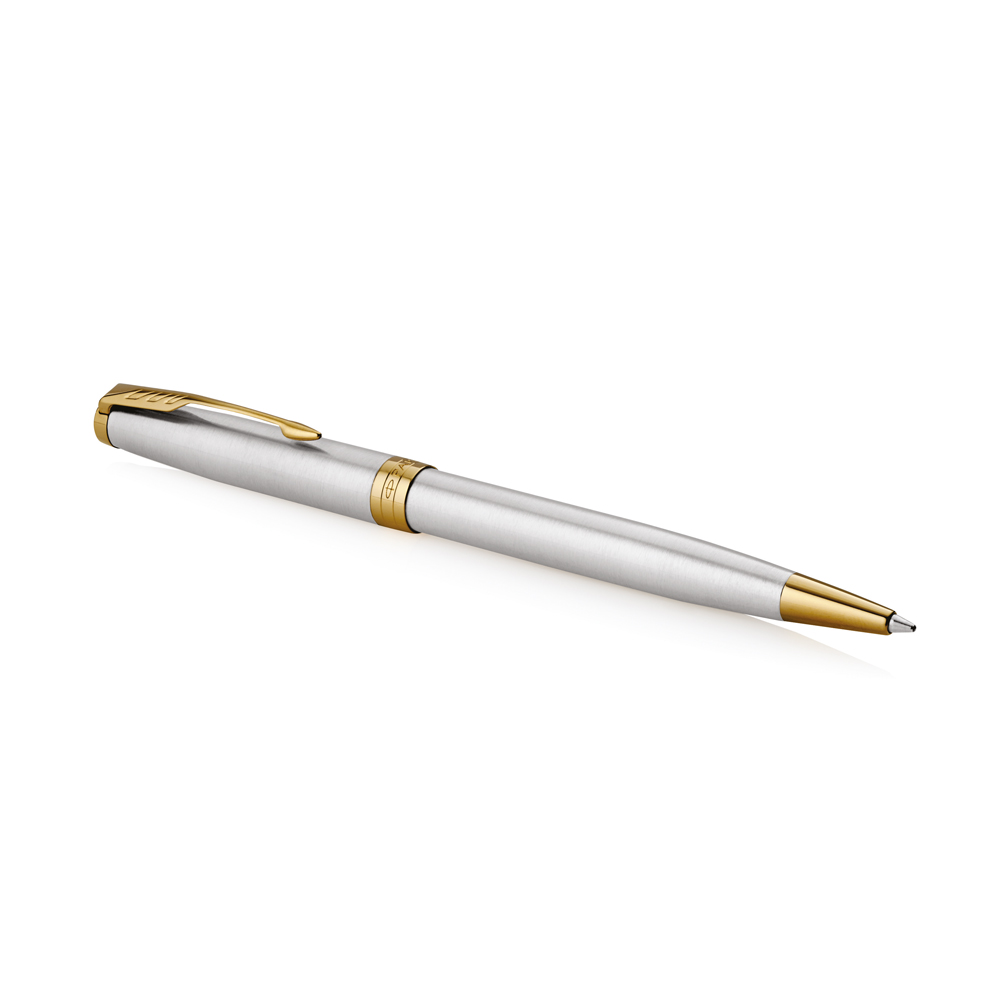 Parker Sonnet Stainless Steel Gold Trim Ballpoint Pen - Pencraft the boutique