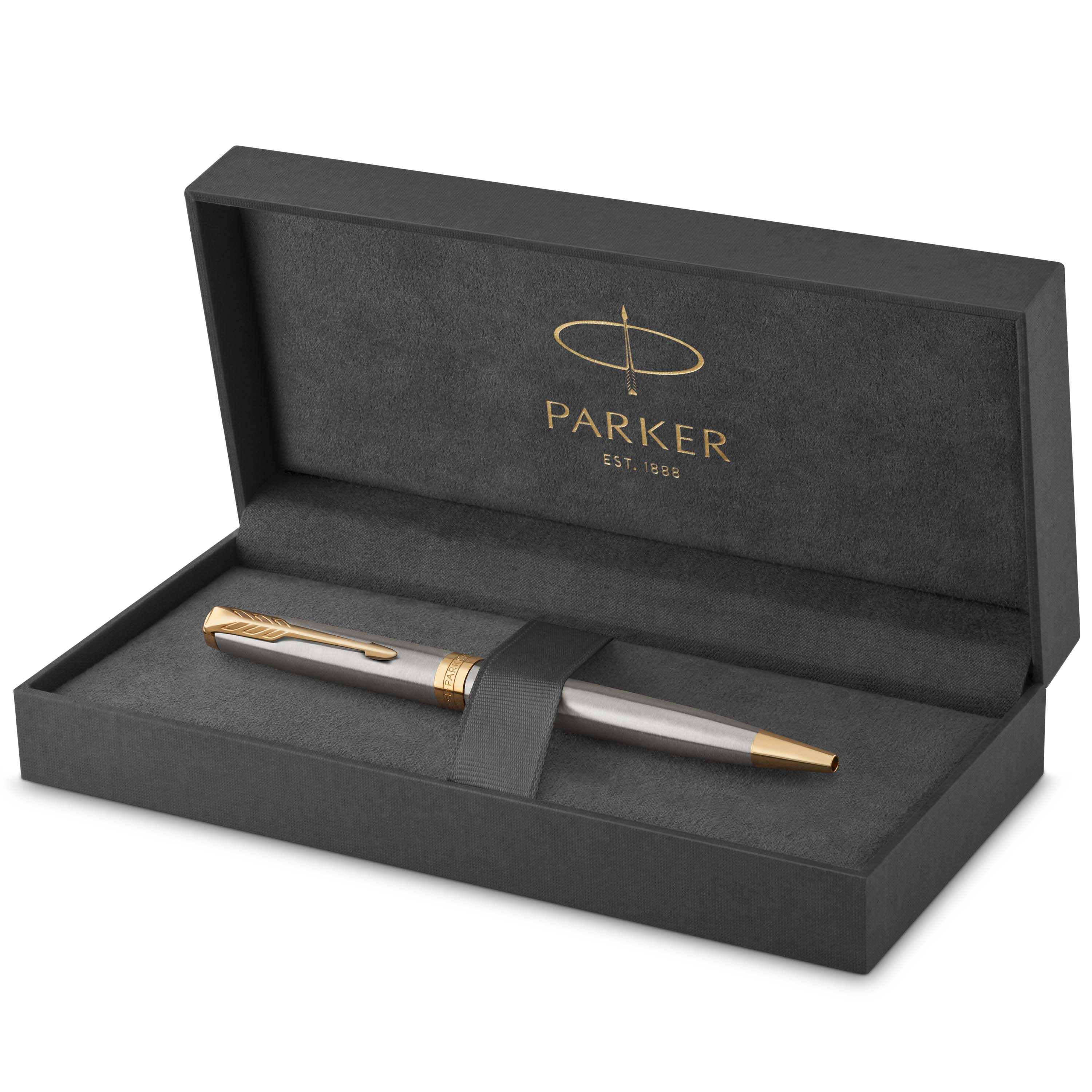 Parker Sonnet Stainless Steel Gold Trim Ballpoint Pen - Pencraft the boutique