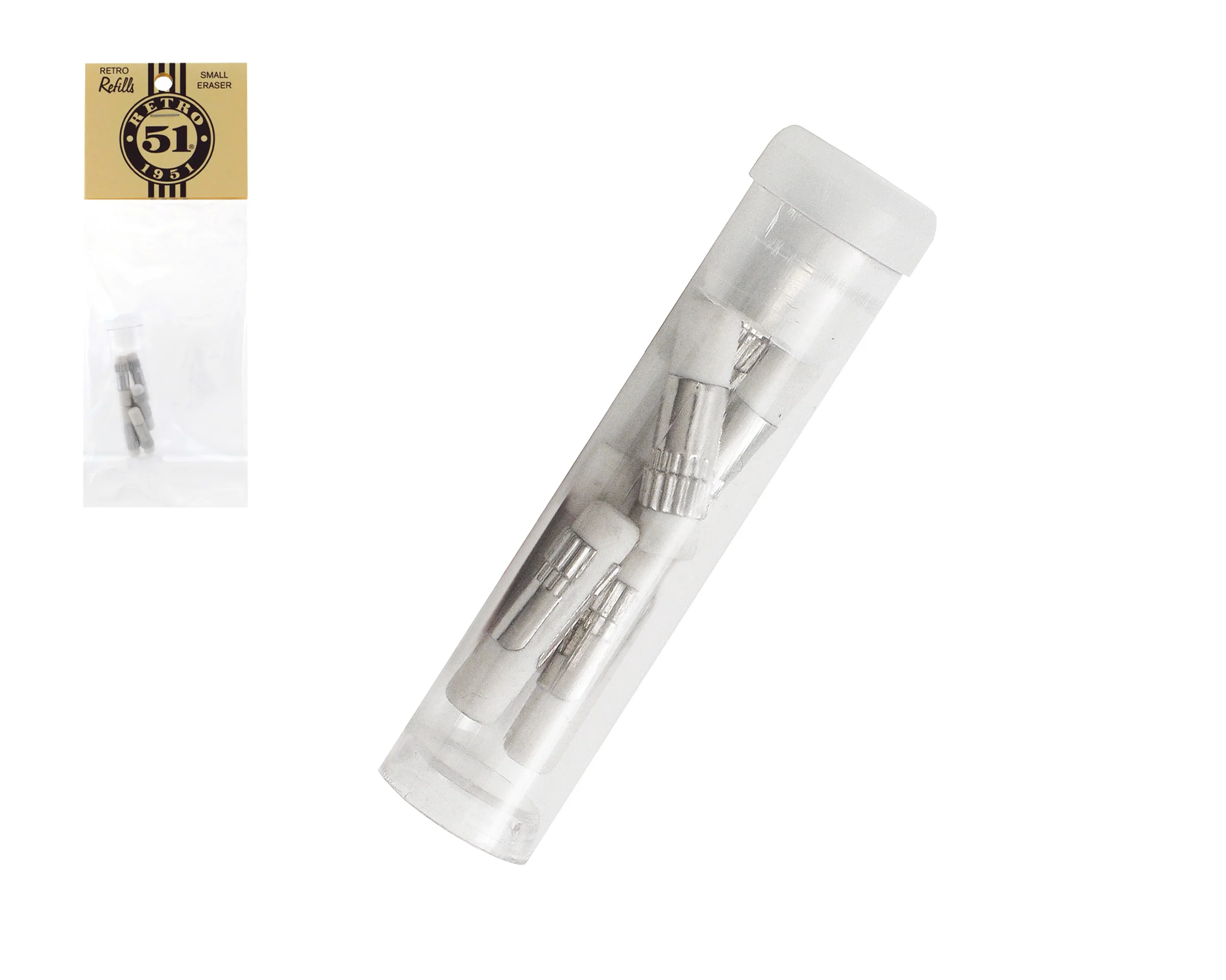 Retro 51 Hexomatic Pencil Erasers White (6 per tube) - Pencraft the boutique