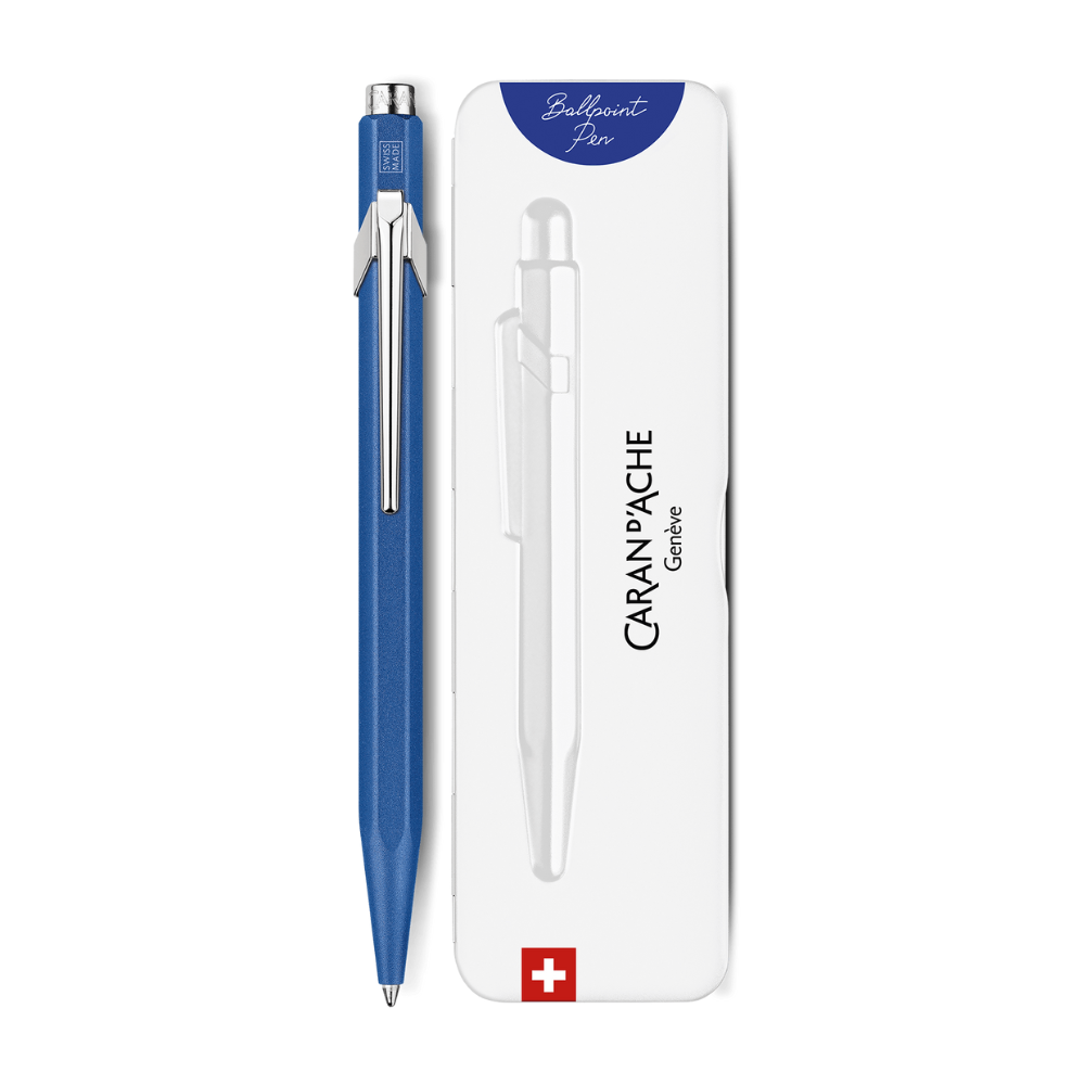 Caran d'Ache 849 COLORMAT-X Blue Ballpoint Pen - Pencraft the boutique