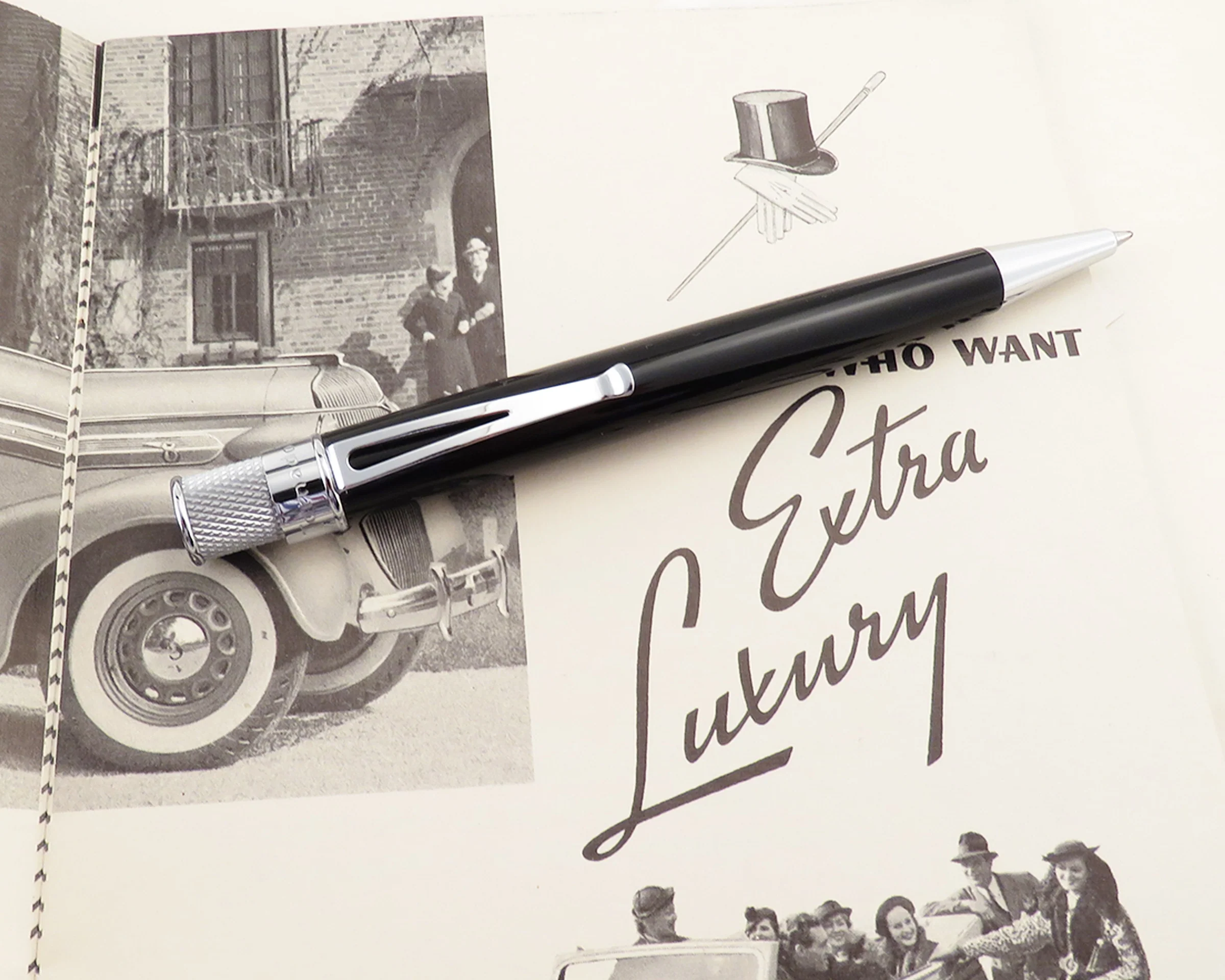 Retro 51 Tornado Classic Lacquer Black Rollerball - Pencraft the boutique