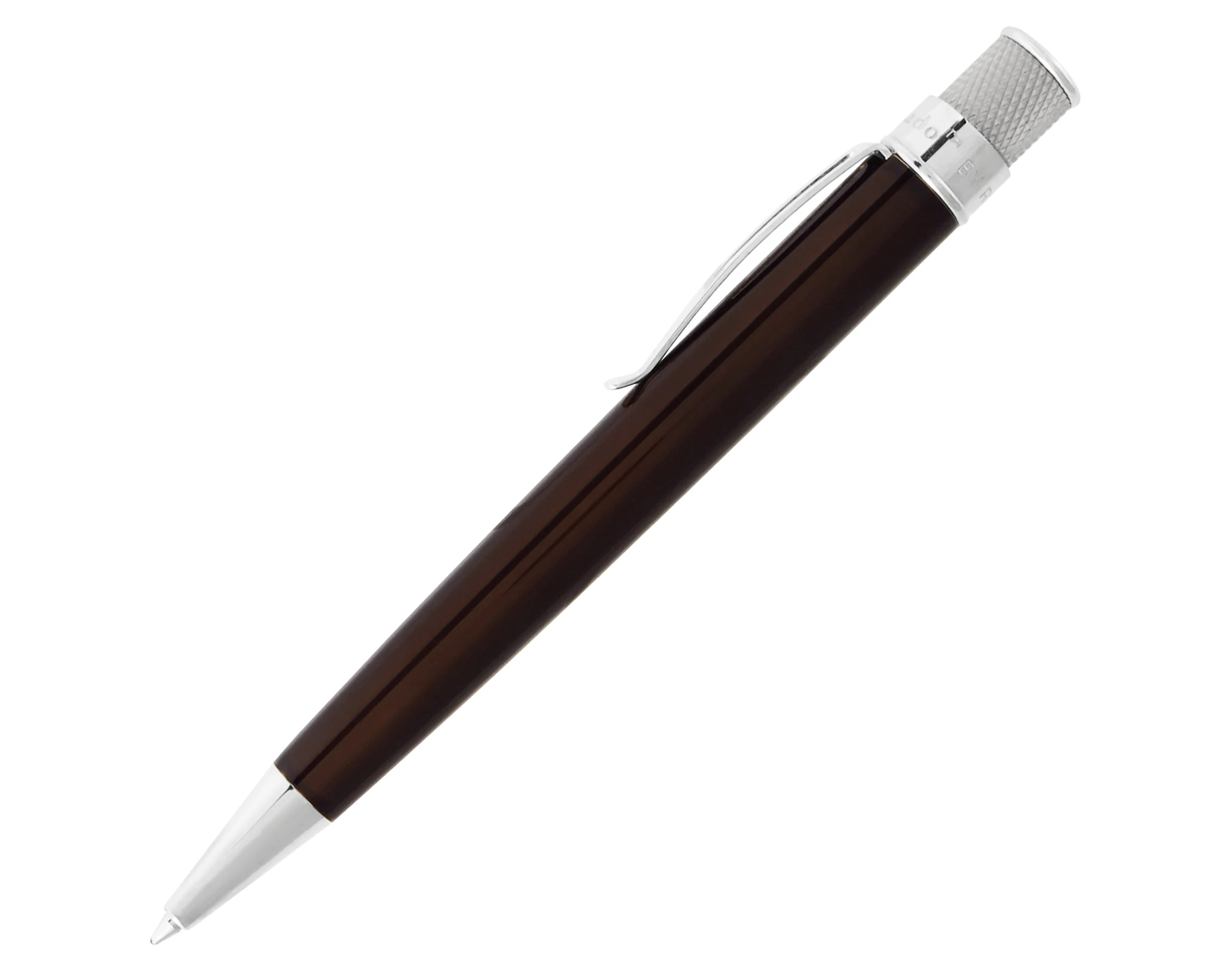 Retro 51 Tornado Classic Lacquer Brown Chrome Rollerball - Pencraft the boutique