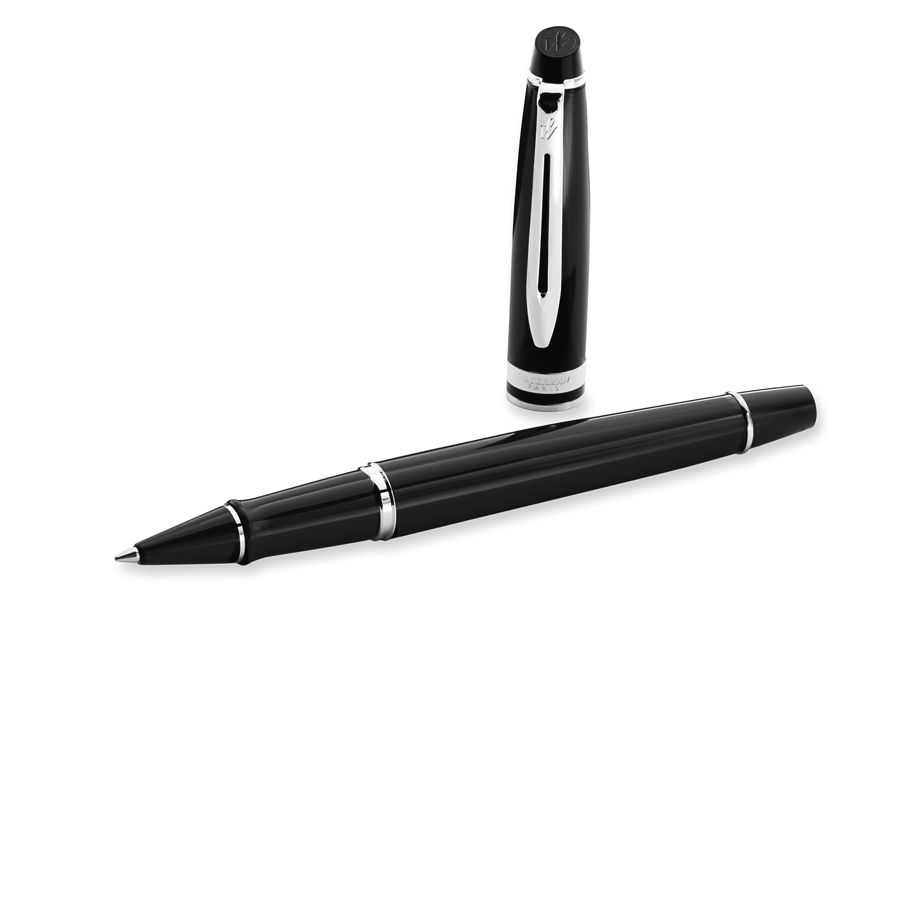 Waterman Expert Black Lacquer Chrome Trim Rollerball - Pencraft the boutique