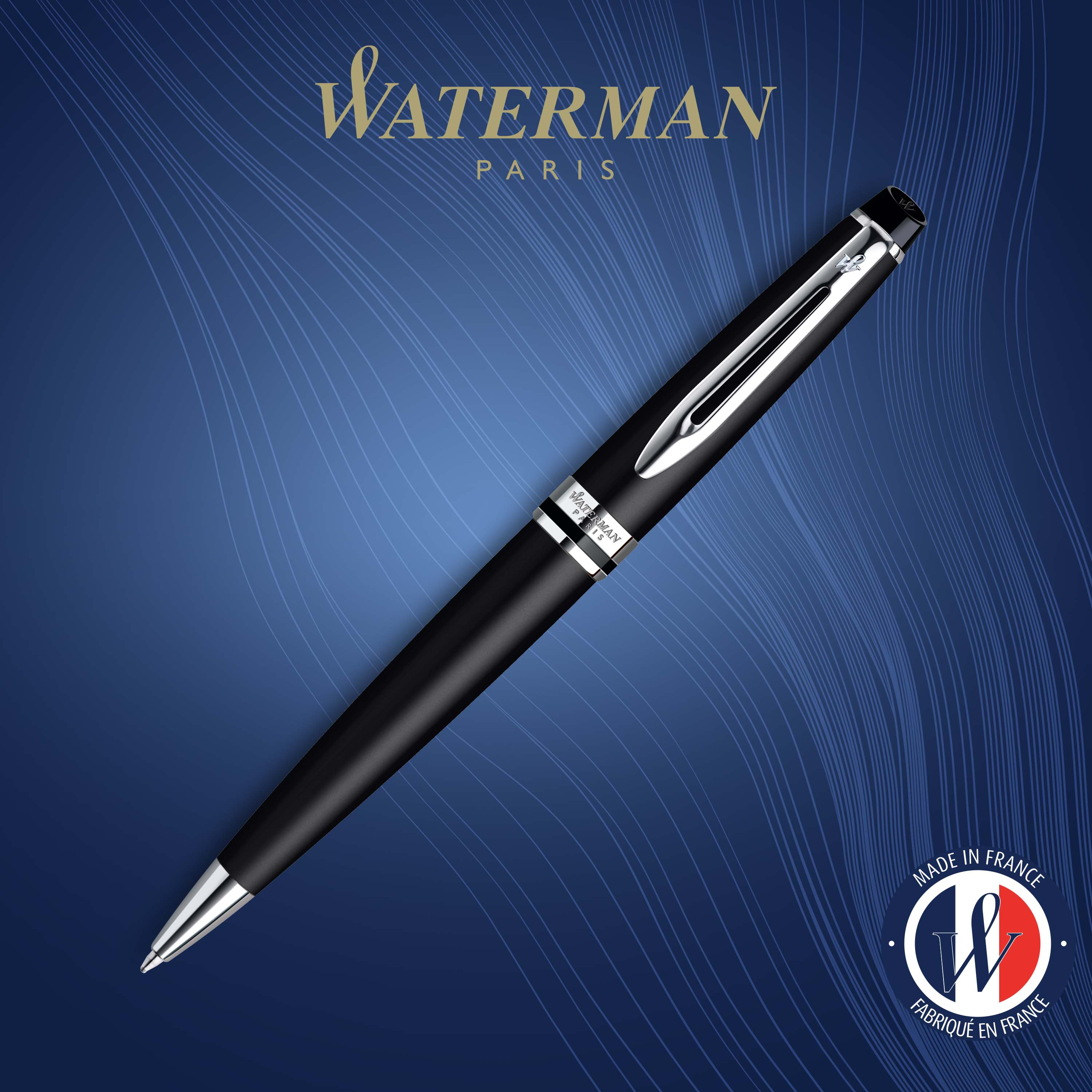 Waterman Expert Matte Black Chrome Trim Ballpoint - Pencraft the boutique