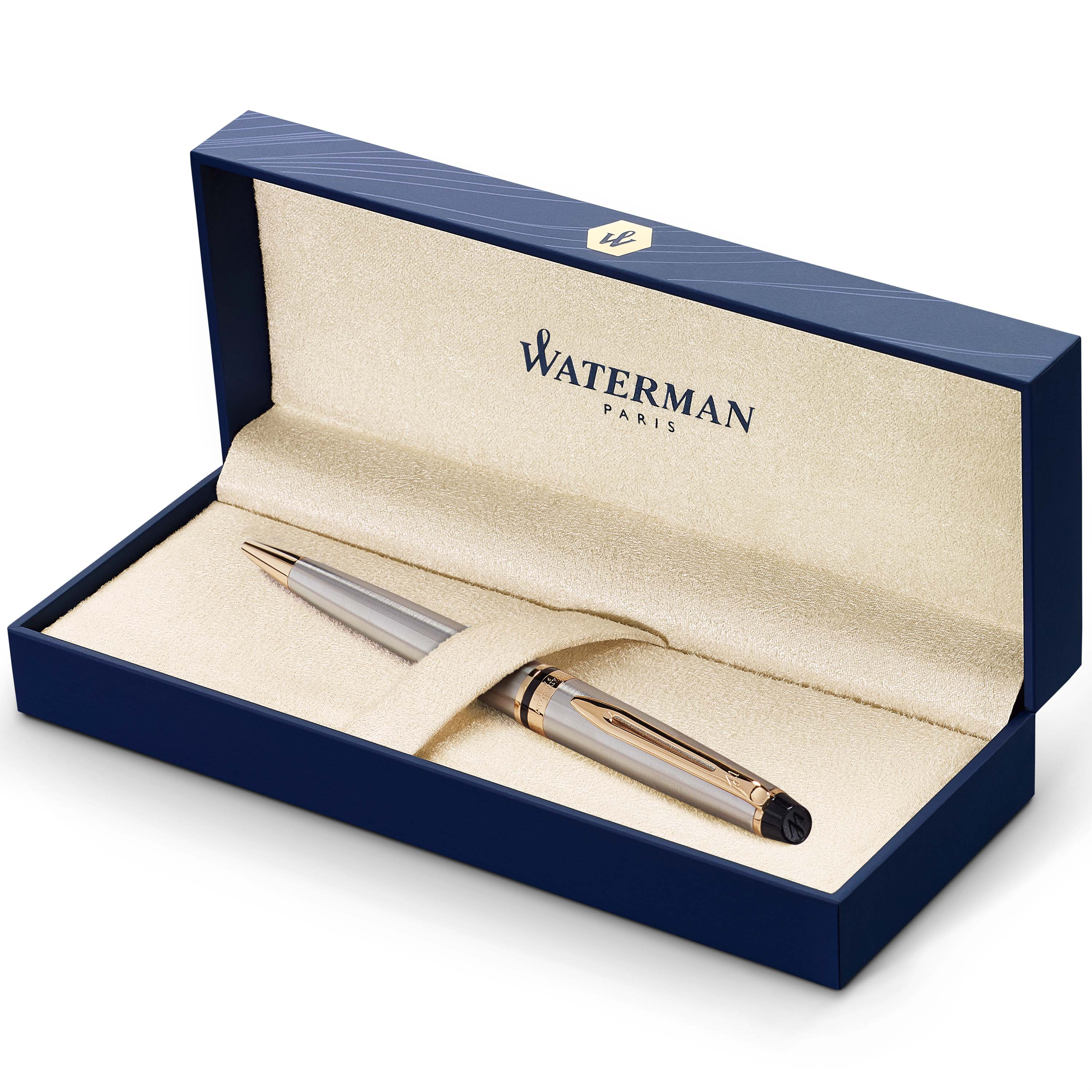 Waterman Expert Stainless Steel Gold Trim Ballpoint - Pencraft the boutique