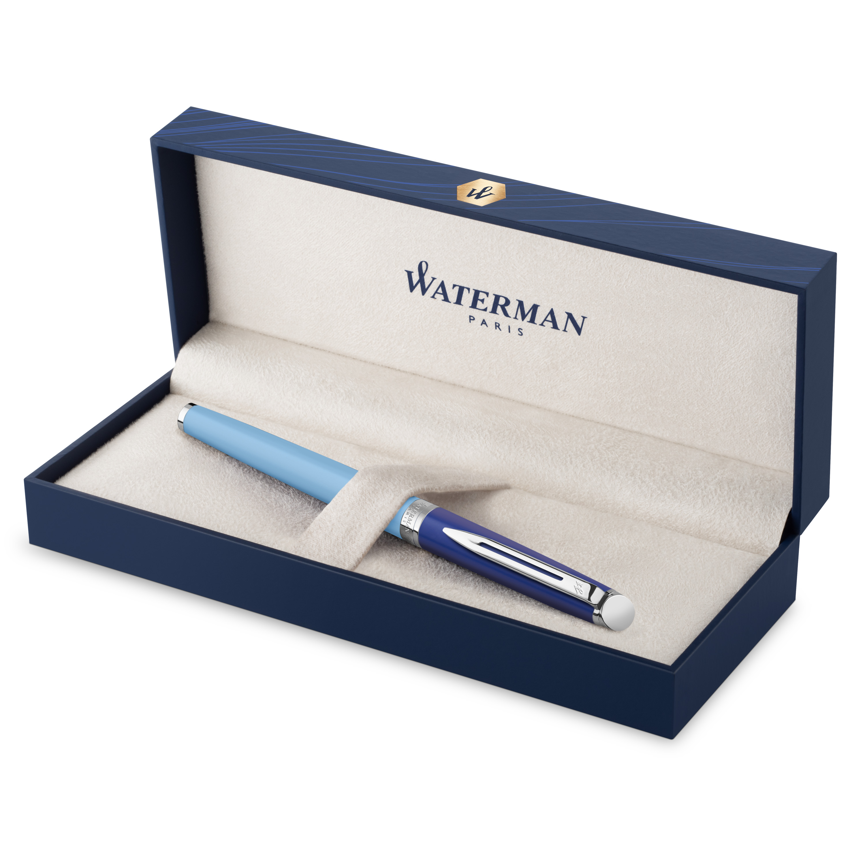 Waterman Hemisphere Colour Blocking Blue Chrome Trim Fountain Pen - Pencraft the boutique