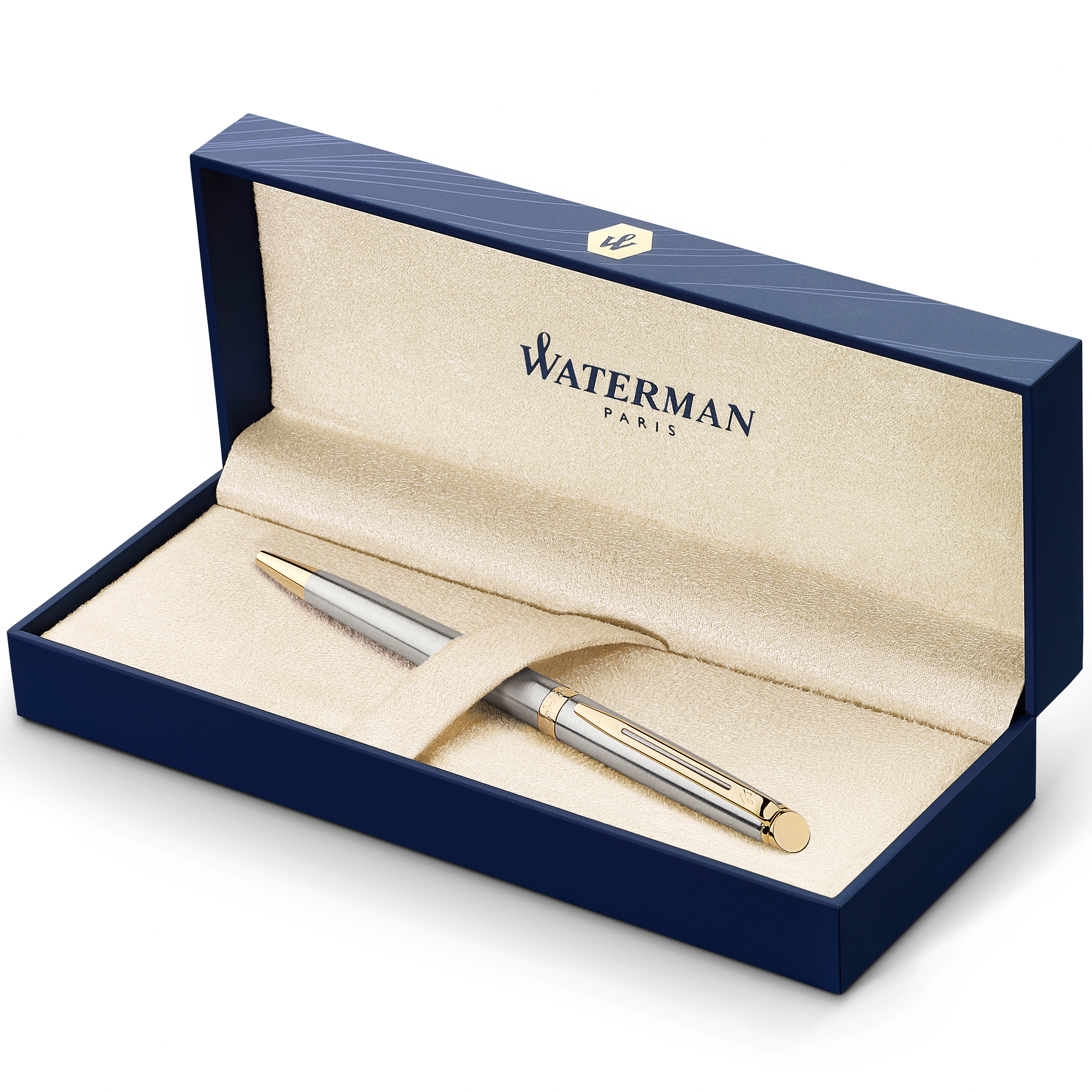 Waterman Hemisphere Stainless Steel Gold Trim Ballpoint - Pencraft the boutique