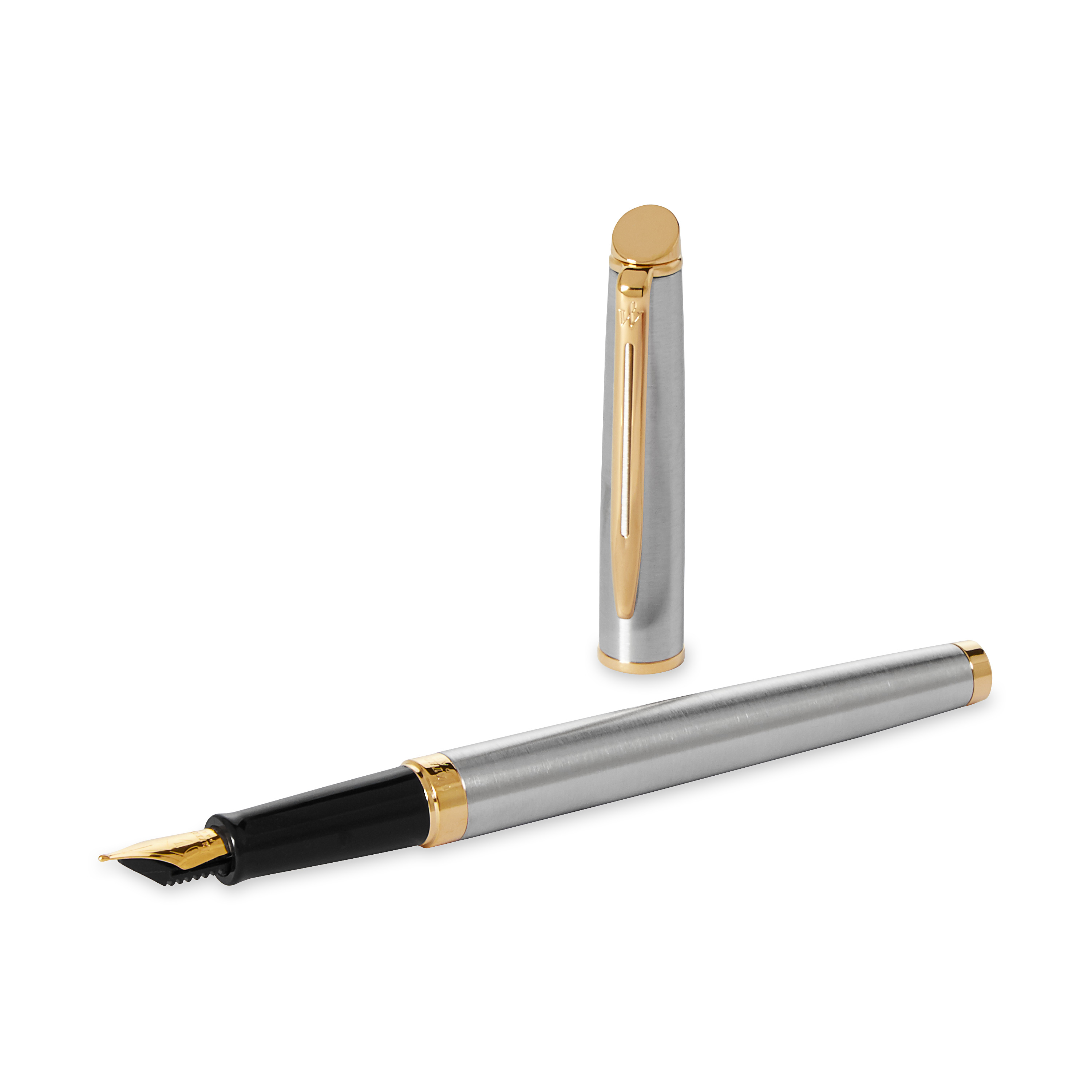 Waterman Hémisphère Stainless Steel Gold Trim Fountain Pen