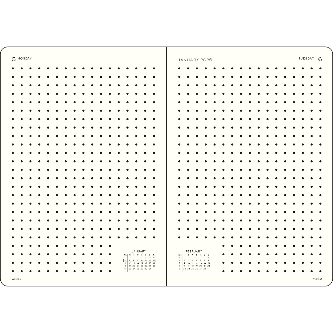 Leuchtturm1917 Daily Planner 2026 Medium A5 Hardcover Dotted - Pencraft the boutique
