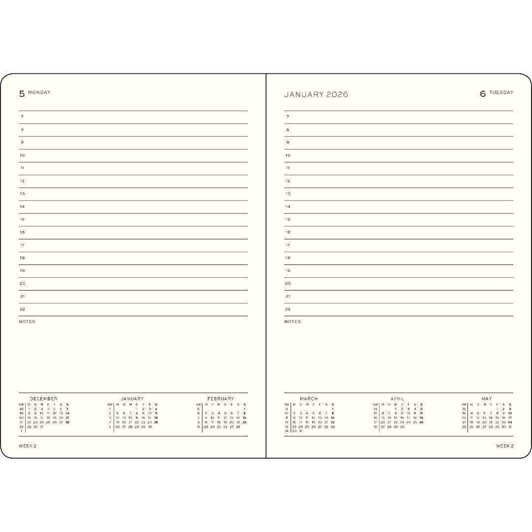 Leuchtturm1917 Daily Planner 2026 Medium A5 Hardcover - Pencraft the boutique