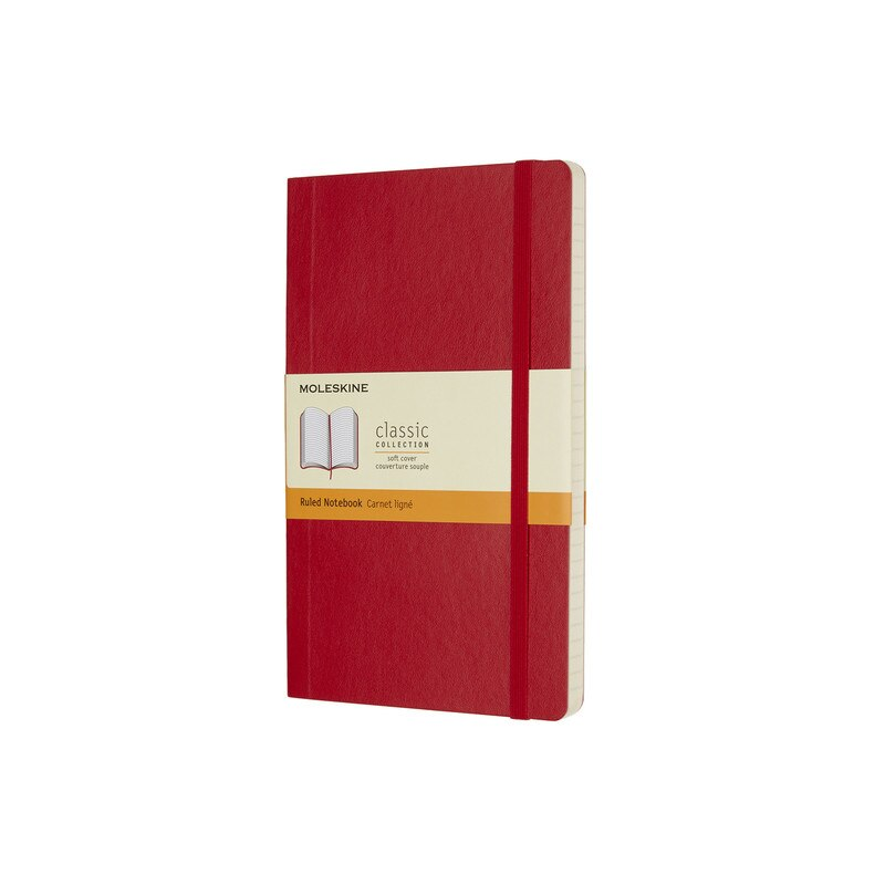 Moleskine Classic Soft Cover Notebook Ruled Large Scarlet Red