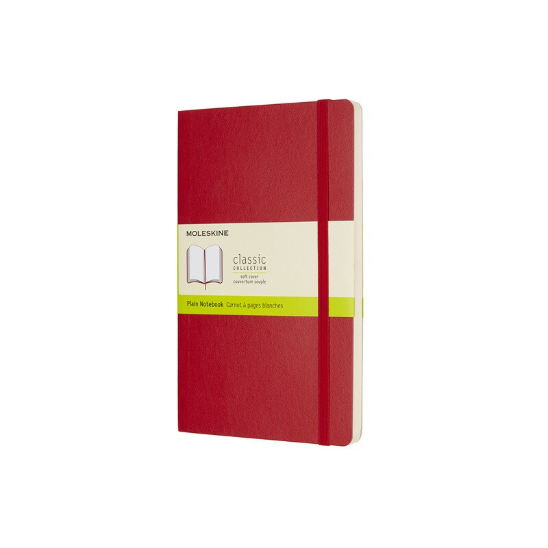Moleskine Classic Soft Cover Notebook Plain Large Scarlet Red