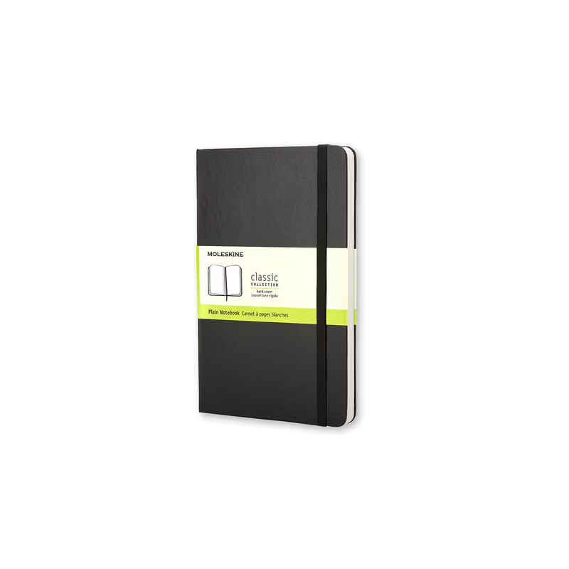 Moleskine Classic Hard Cover Notebook Plain Pocket Black