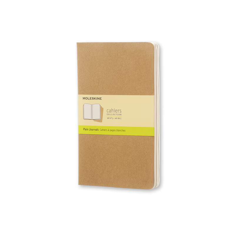 Moleskine Cahier Notebook Set of 3 Plain Large Kraft