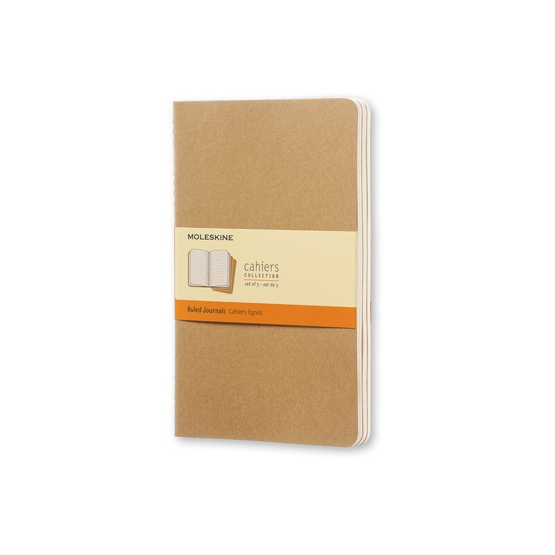 MOLESKINE Cahier Notebook Set Of 3 Ruled large Kraft