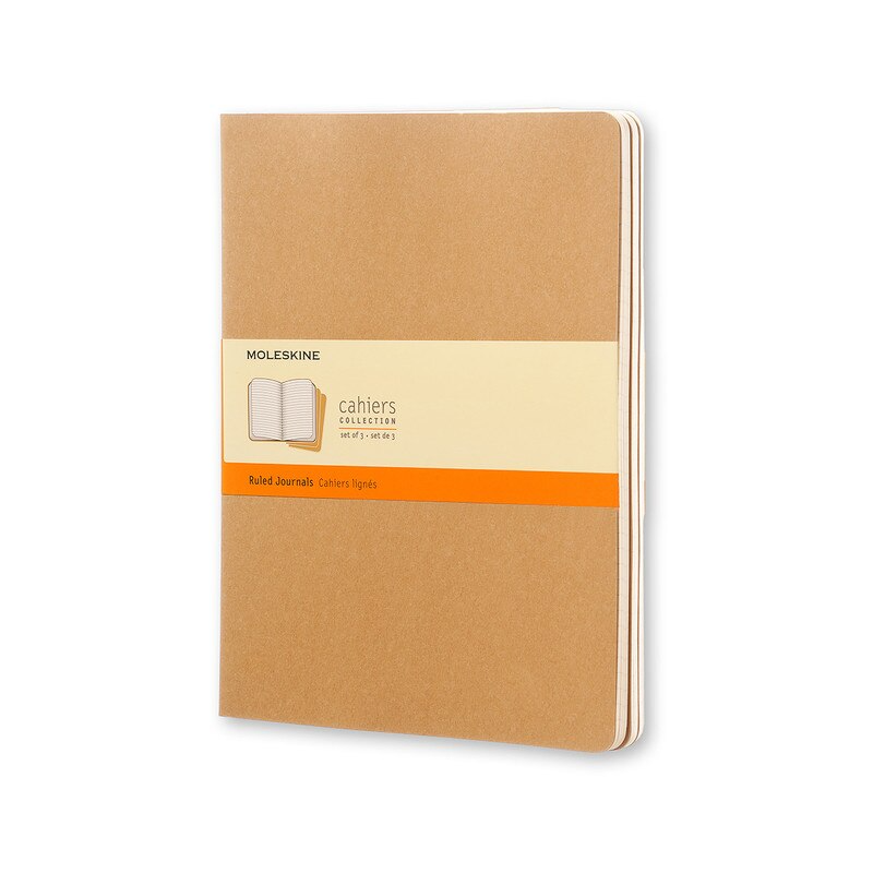 Moleskine - Cahier Notebook - Set of 3 - Ruled - Extra Large - Kraft