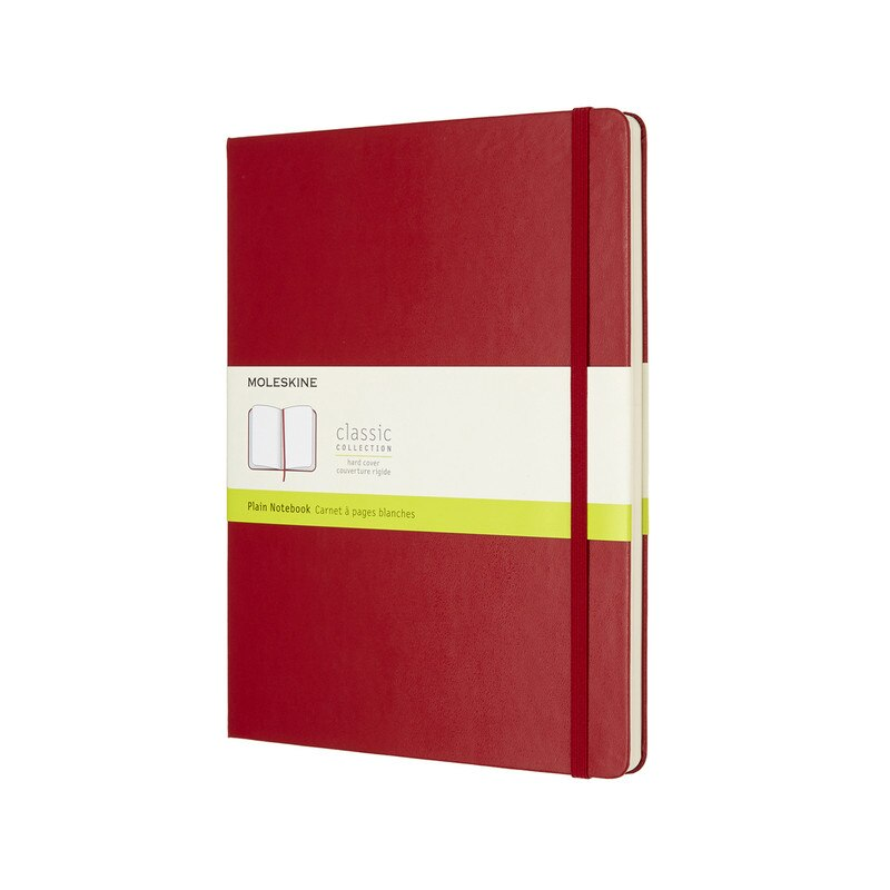 Moleskine Classic Hard Cover Notebook Plain Extra Large Scarlet Red