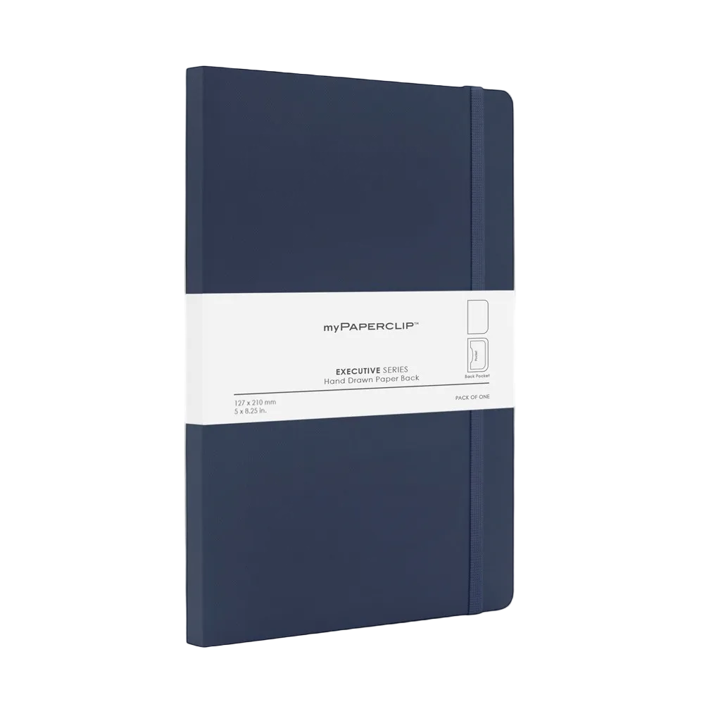myPAPERCLIP Executive Series Medium (A5 Slim) Notebook- Plain- Blue