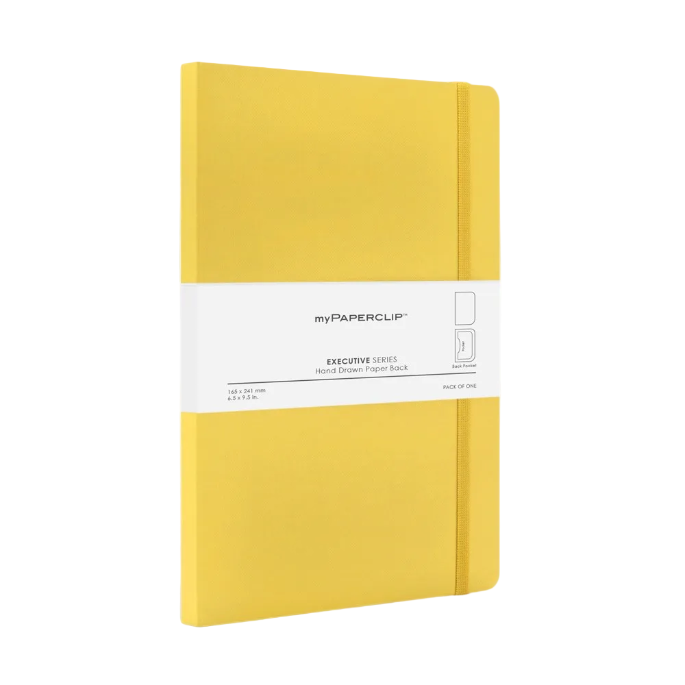 myPAPERCLIP Executive Series Medium (A5 Slim) Notebook- Plain- Yellow