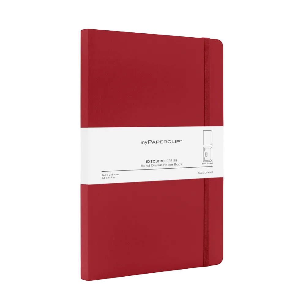 myPAPERCLIP Executive Series A5 Notebook - Plain - Red