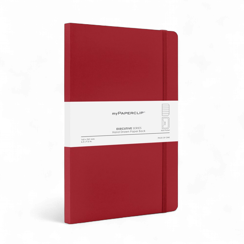 myPAPERCLIP Executive Series A5 Notebook- Ruled - Red