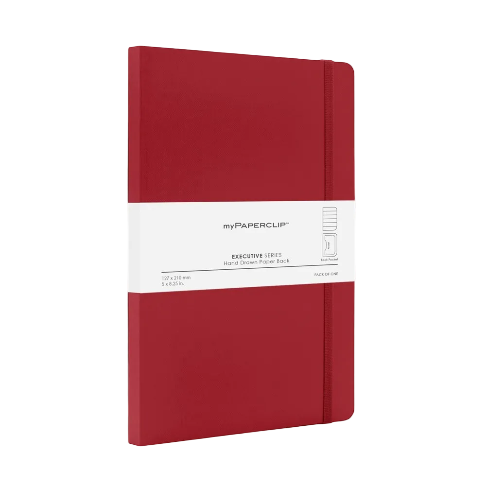 myPAPERCLIP Executive Series Medium (A5 Slim) Notebook-Ruled - Red
