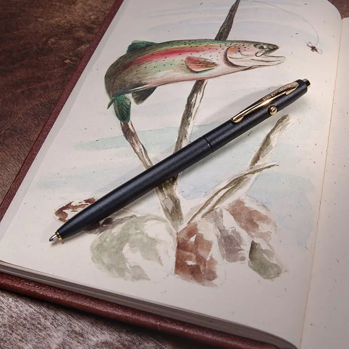 Fisher Space Pen Shuttle Matte Black Gold Accents - Pencraft the boutique