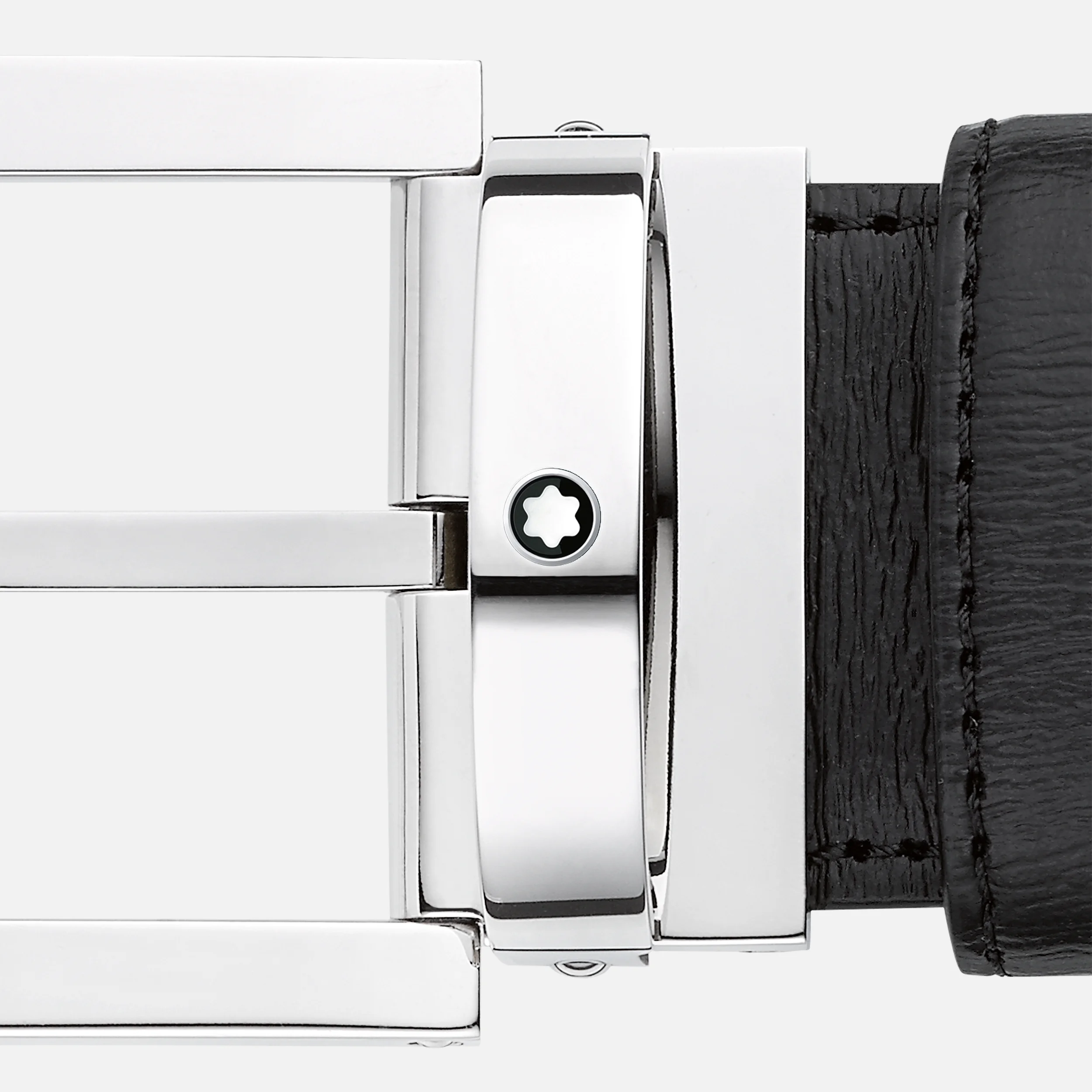 Montblanc Belt Rectangular Stainless Steel Buckle Westside Leather Black 35mm - Pencraft the boutique