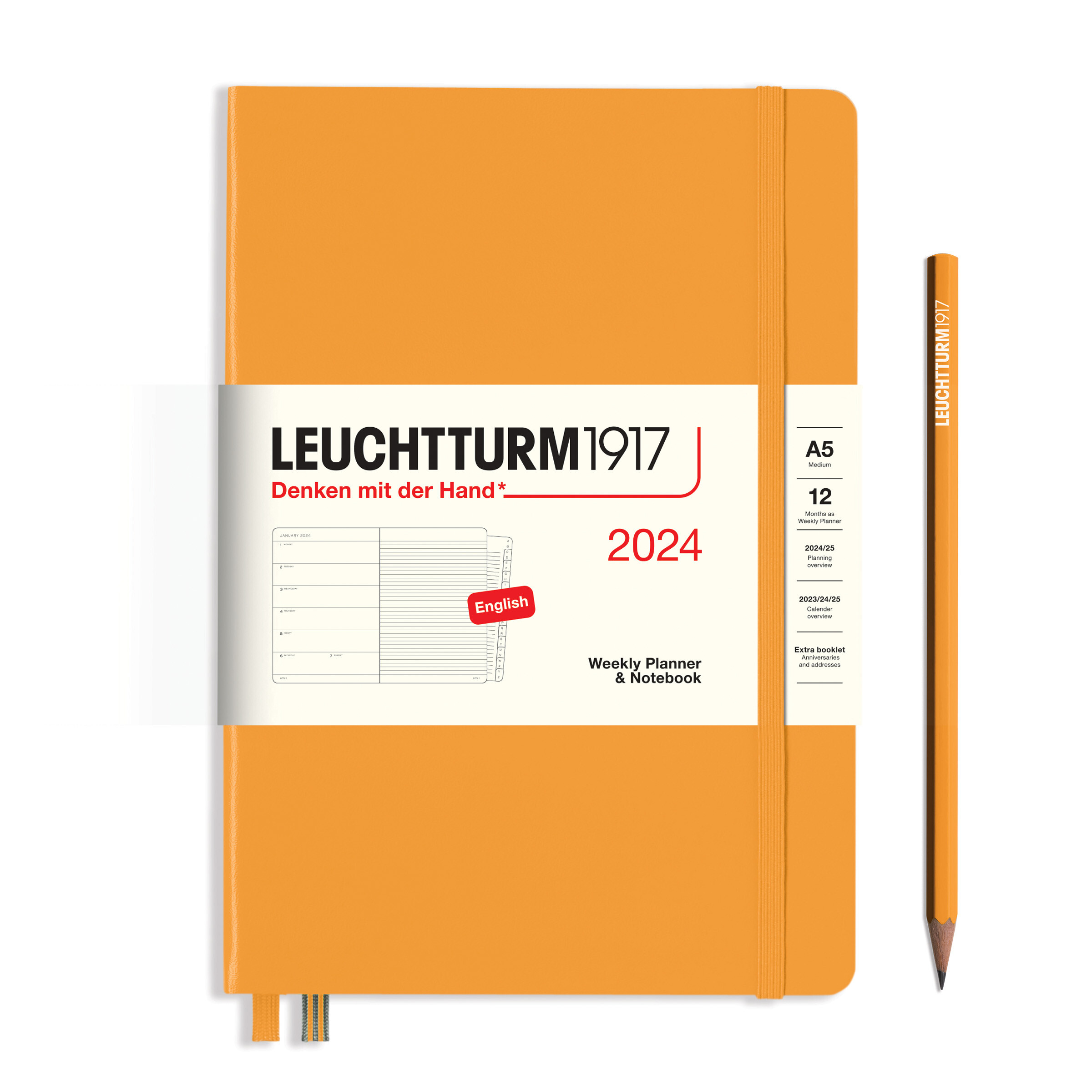 Leuchtturm1917 Weekly Planner & Notebook Hard Cover Medium A5 2024 - Pencraft the boutique
