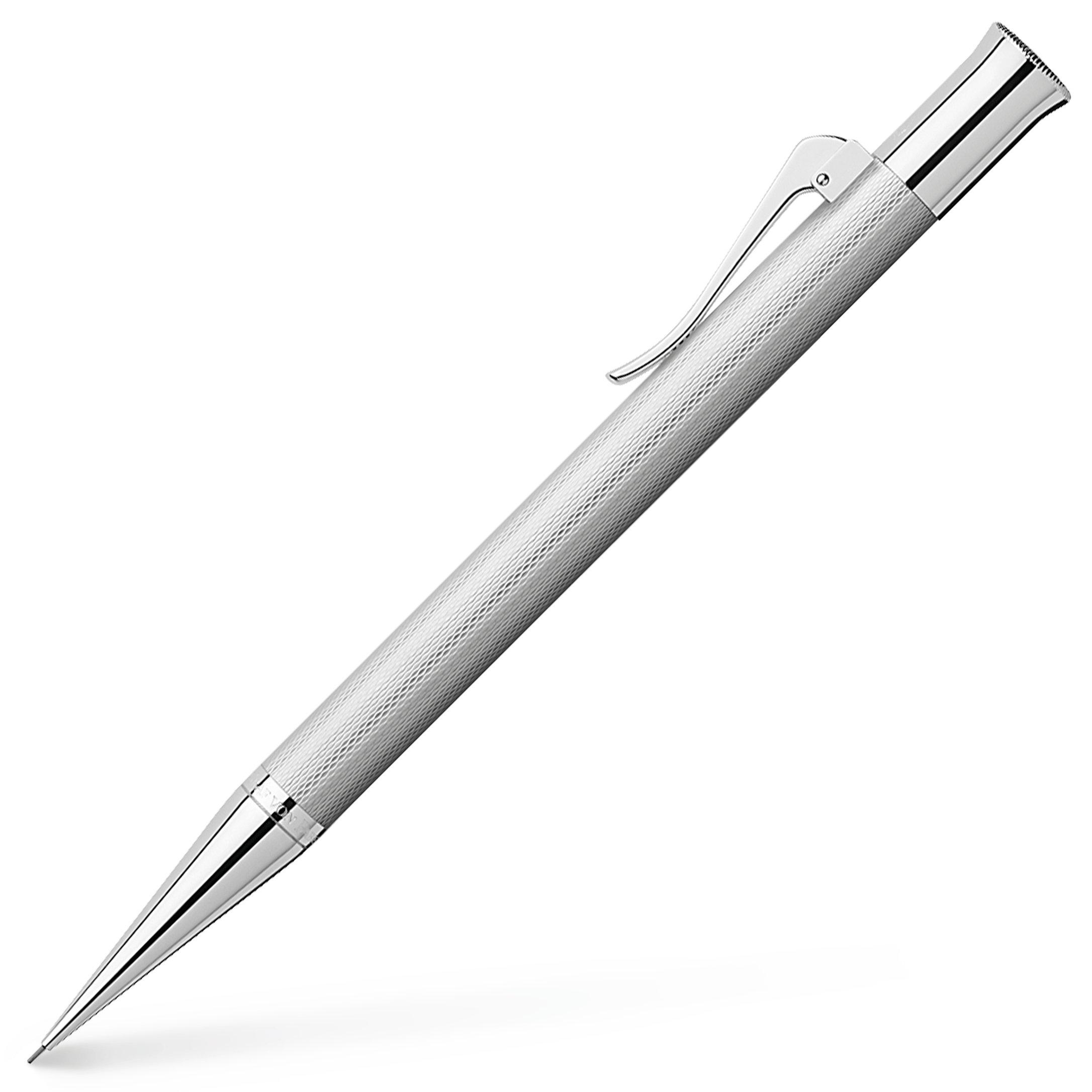 Graf von Faber-Castell Guilloche Rhodium Pencil 0.7mm - Pencraft the boutique