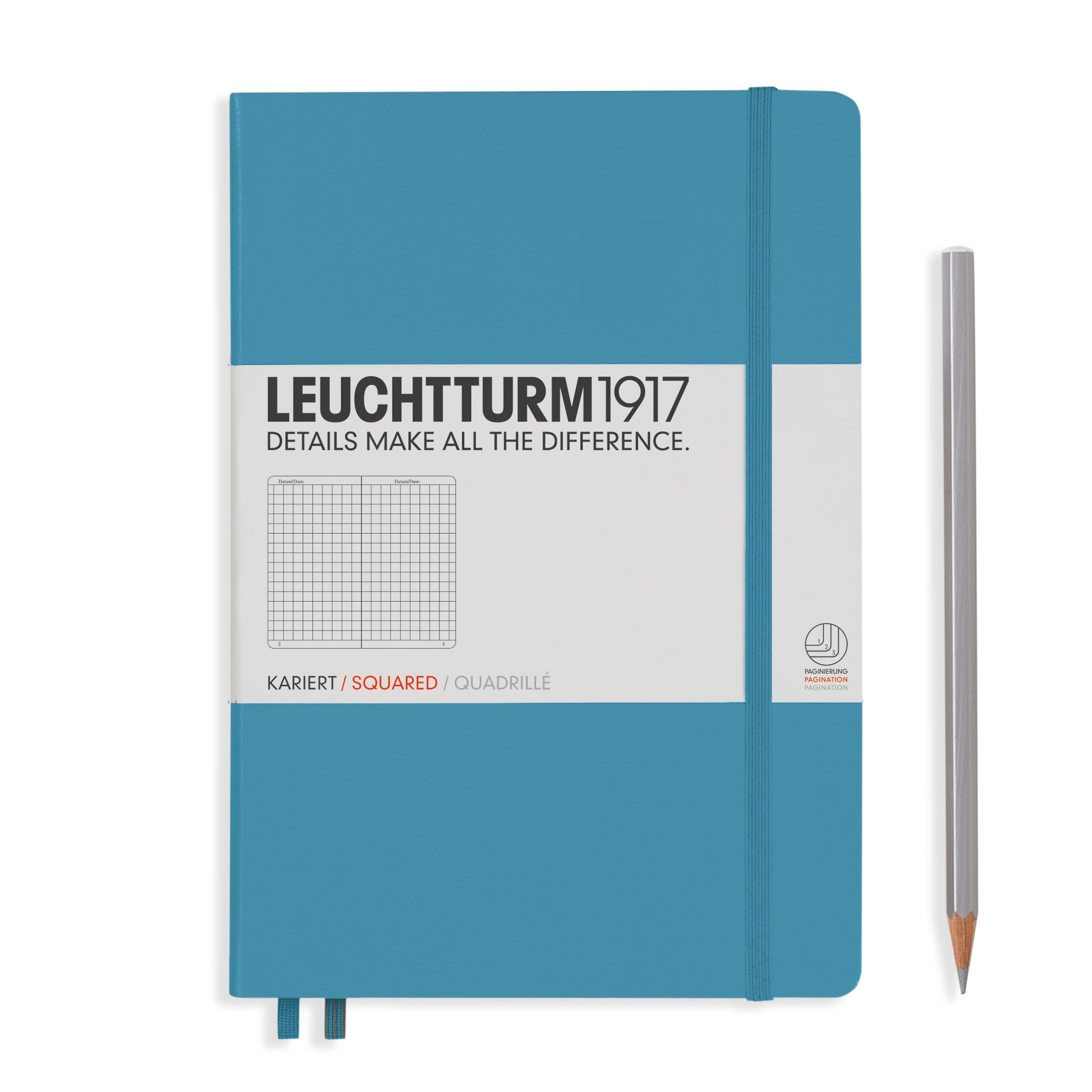 Leuchtturm1917 Notebook Medium (A5) Squared Nordic Blue - Pencraft the boutique