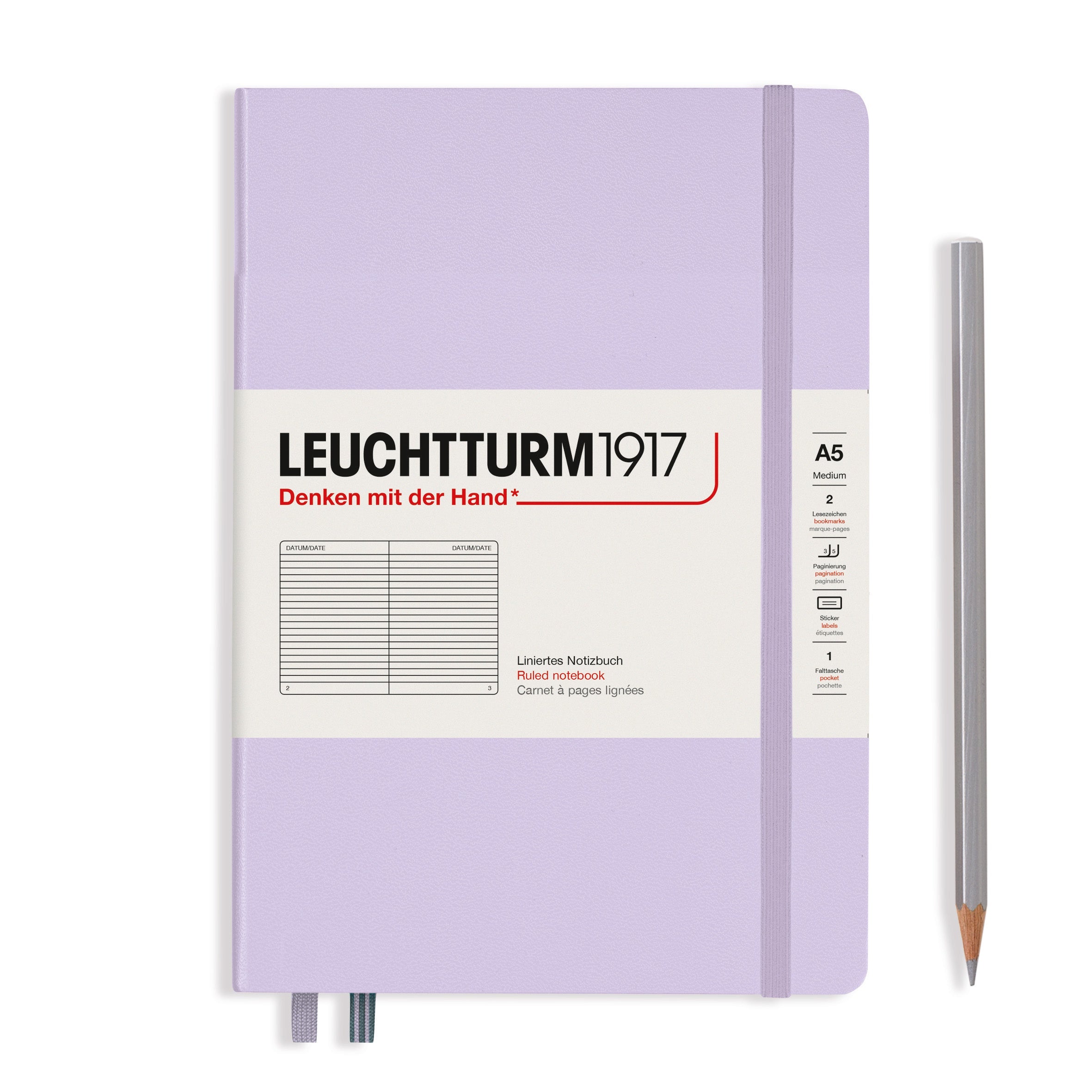 Leuchtturm1917 Notebook Medium (A5) Ruled Lilac - Pencraft the boutique