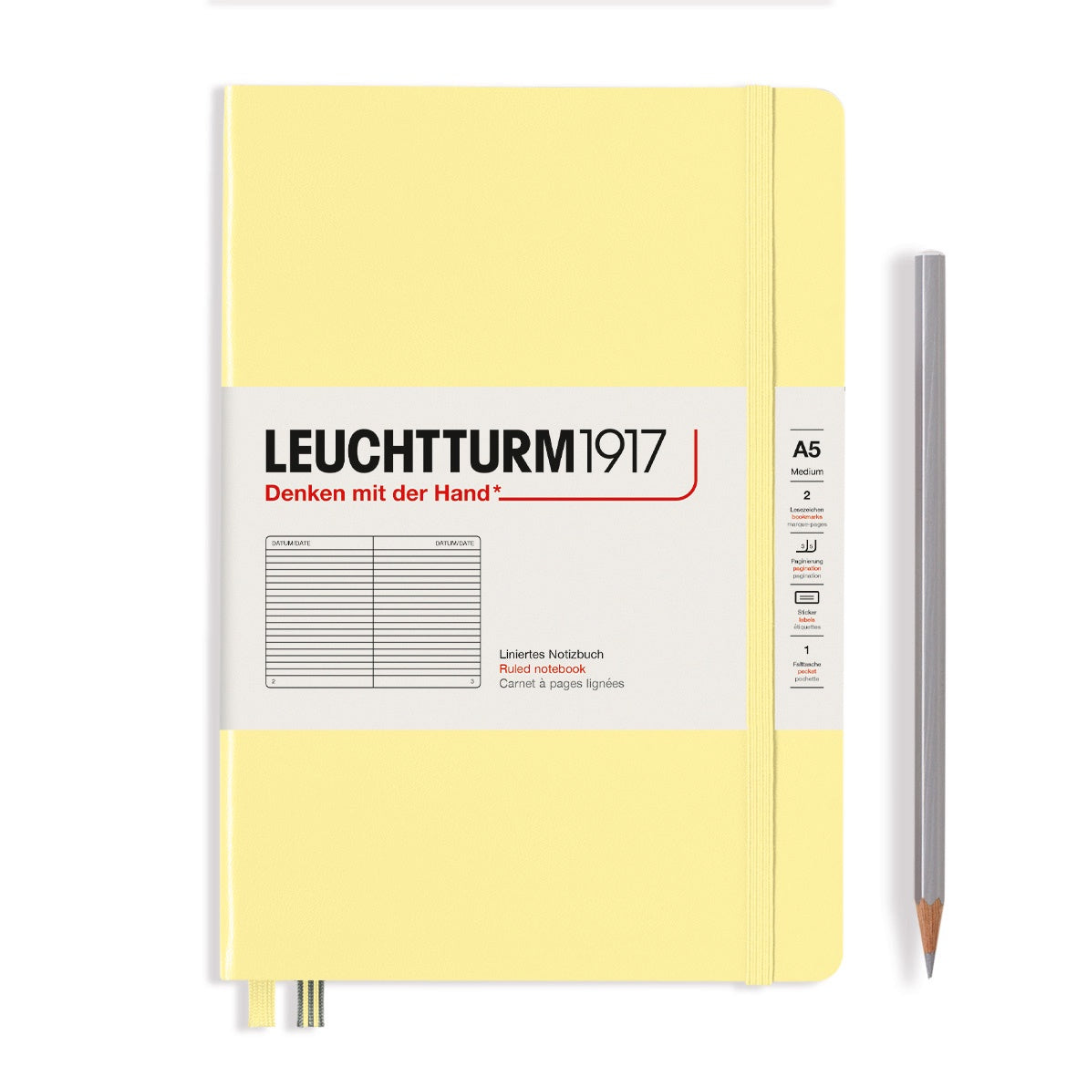Leuchtturm1917 Notebook Medium (A5) Ruled Vanilla - Pencraft the boutique