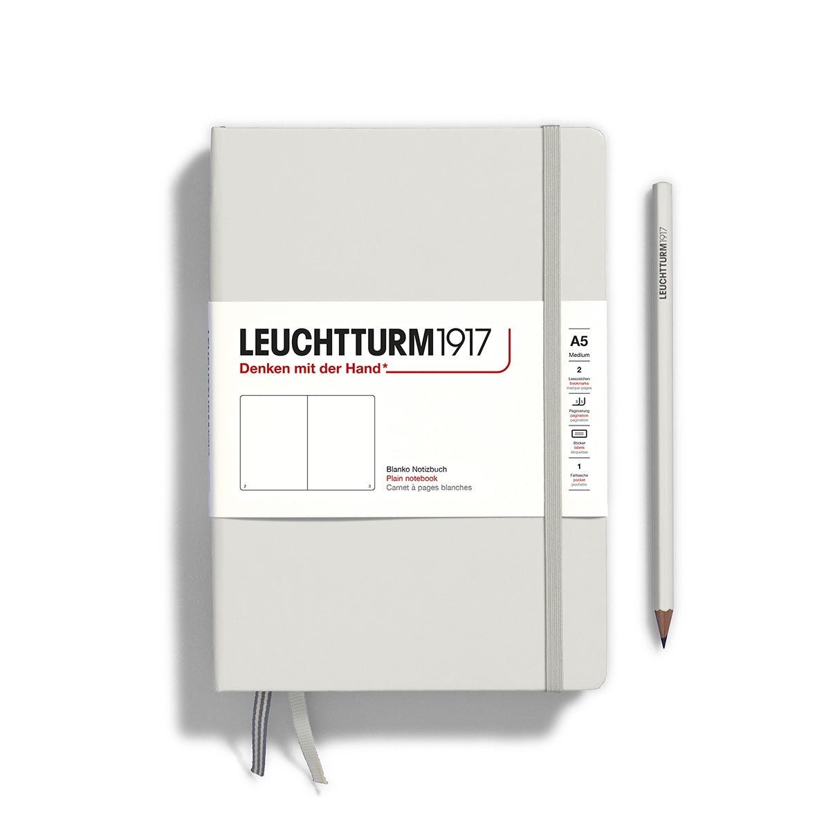 Leuchtturm1917 Notebook Medium (A5) Plain Light Grey - Pencraft the boutique