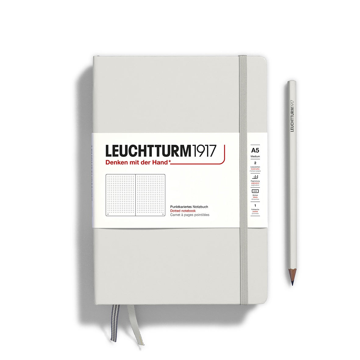 Leuchtturm1917 Notebook Medium (A5) Dotted Light Grey - Pencraft the boutique
