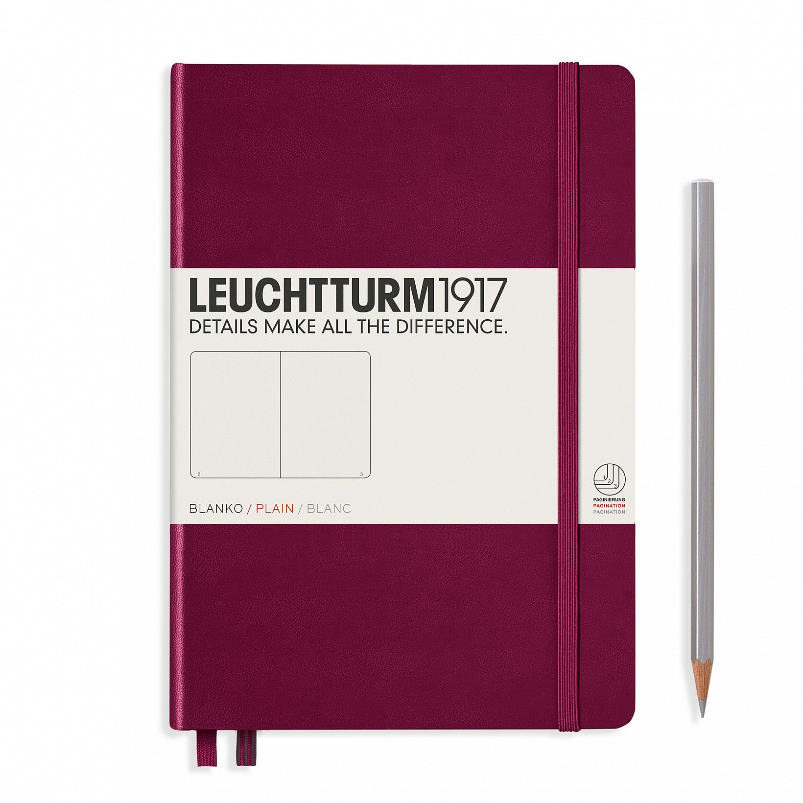 Leuchtturm1917 Notebook Medium (A5) Plain Port Red - Pencraft the boutique