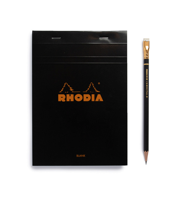Rhodia Pad #16 Top Stapled Plain A5 Black - Pencraft the boutique