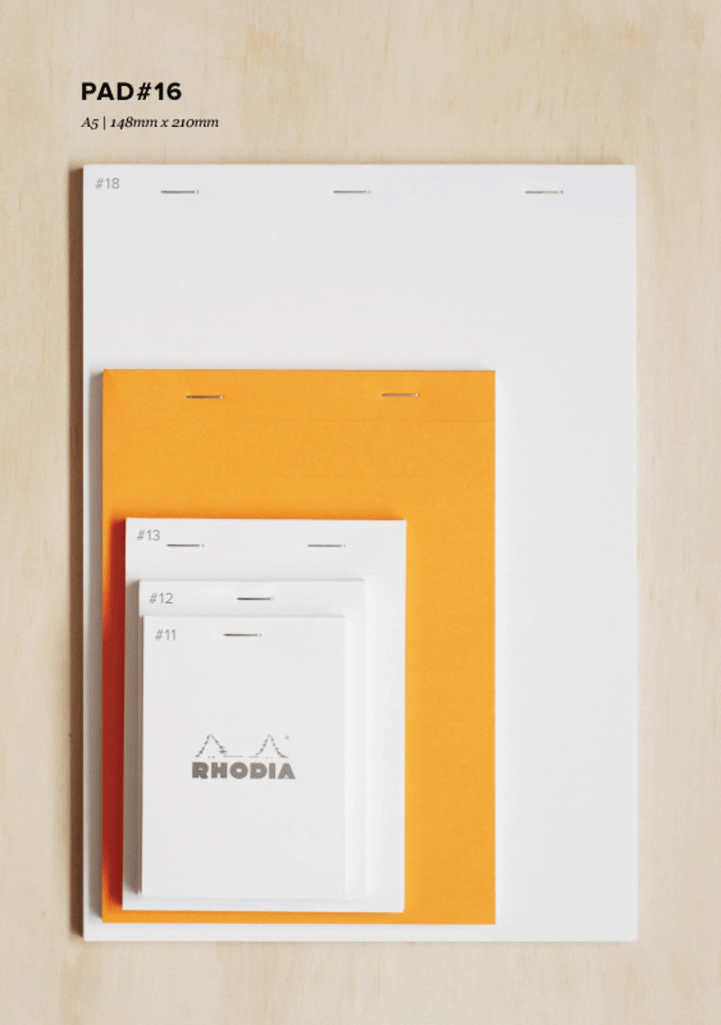 Rhodia Pad #16 Top Stapled Ruled + Margin A5 Orange - Pencraft the boutique