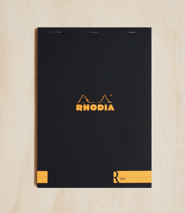 Rhodia Premium R Pad #18 Plain A4 Black - Pencraft the boutique