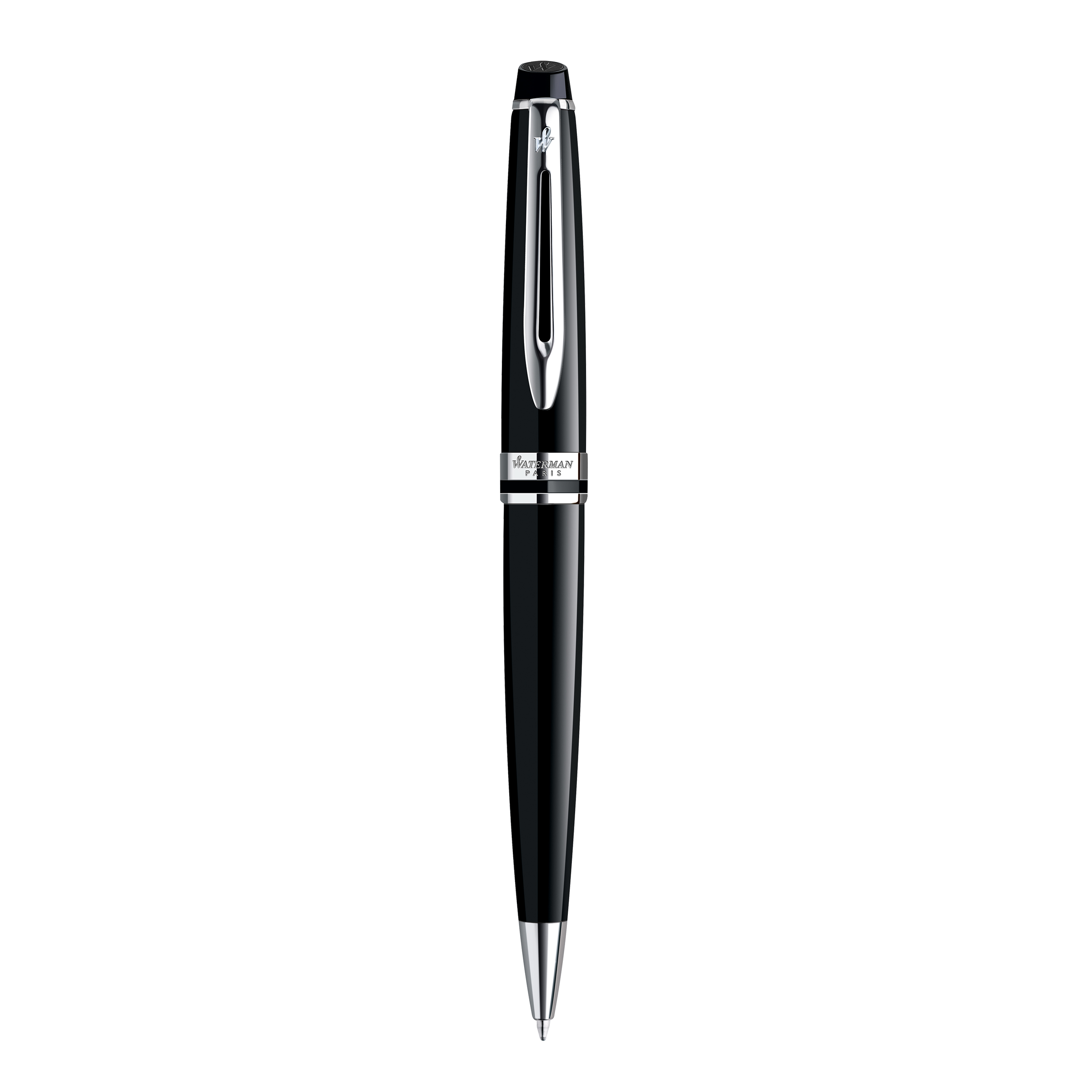 Waterman Expert Black Lacquer Chrome Trim Ballpoint - Pencraft the boutique