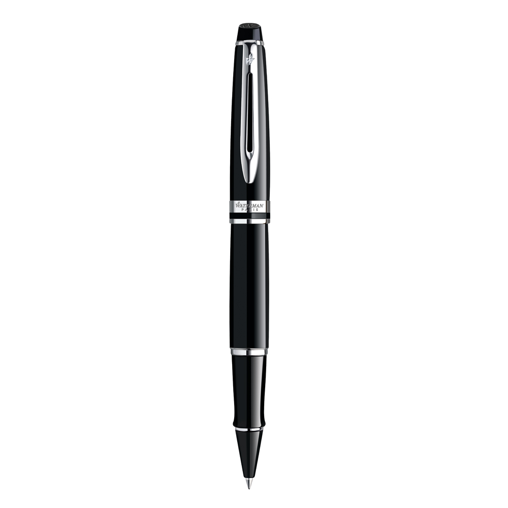 Waterman Expert Black Lacquer Chrome Trim Rollerball - Pencraft the boutique