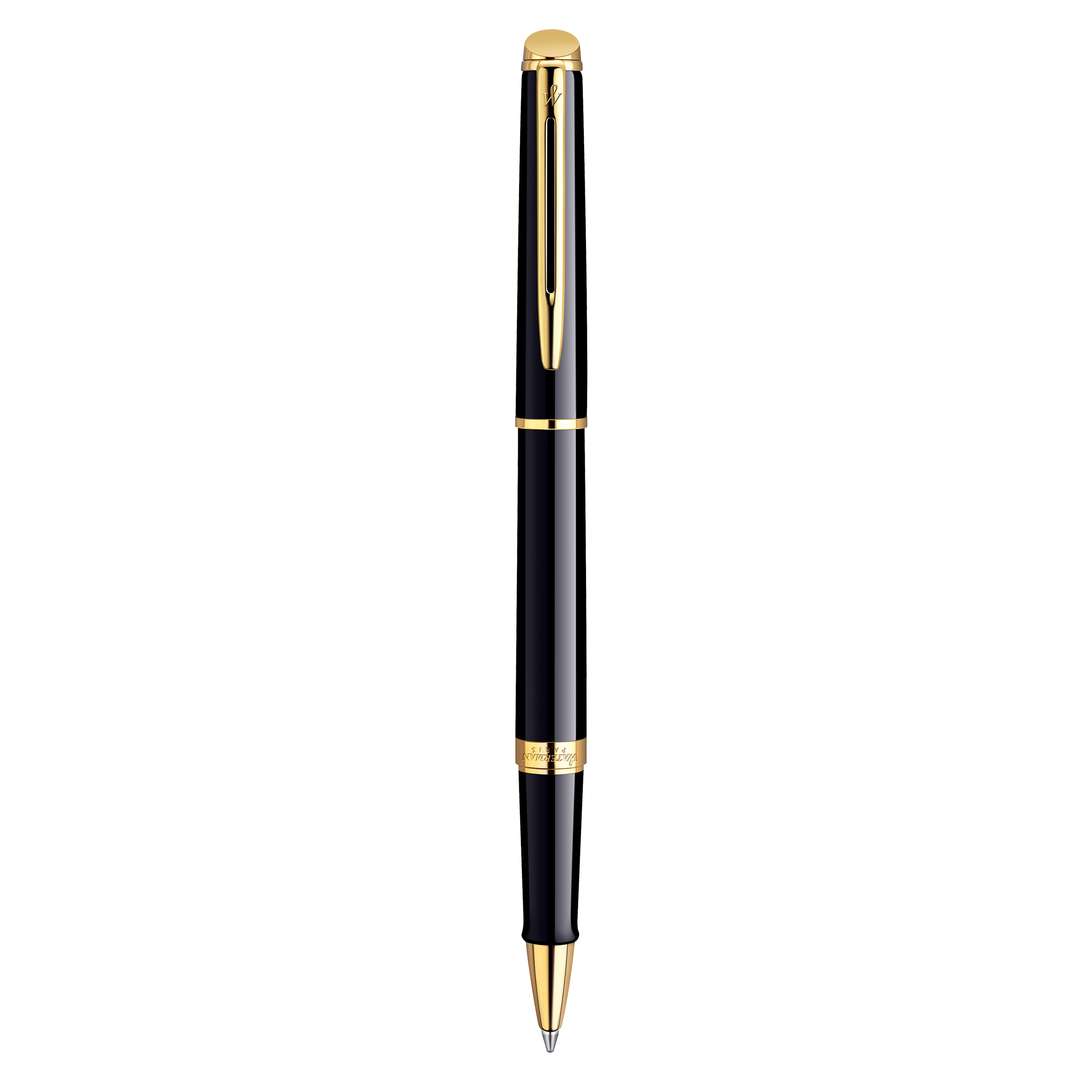 Waterman Hemisphere Black Lacquer Gold Trim Rollerball - Pencraft the boutique