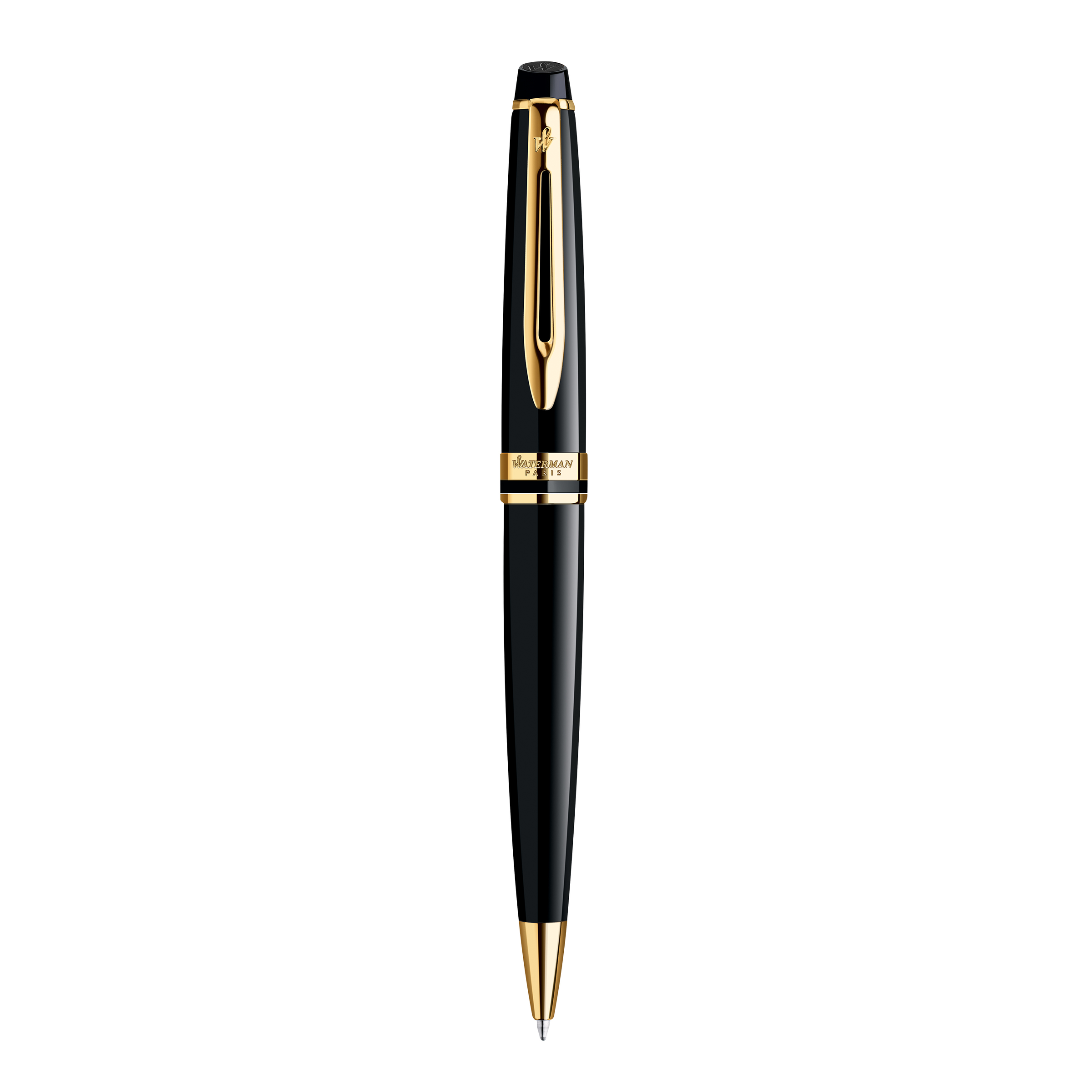 Waterman Expert Black Lacquer Gold Trim Ballpoint - Pencraft the boutique